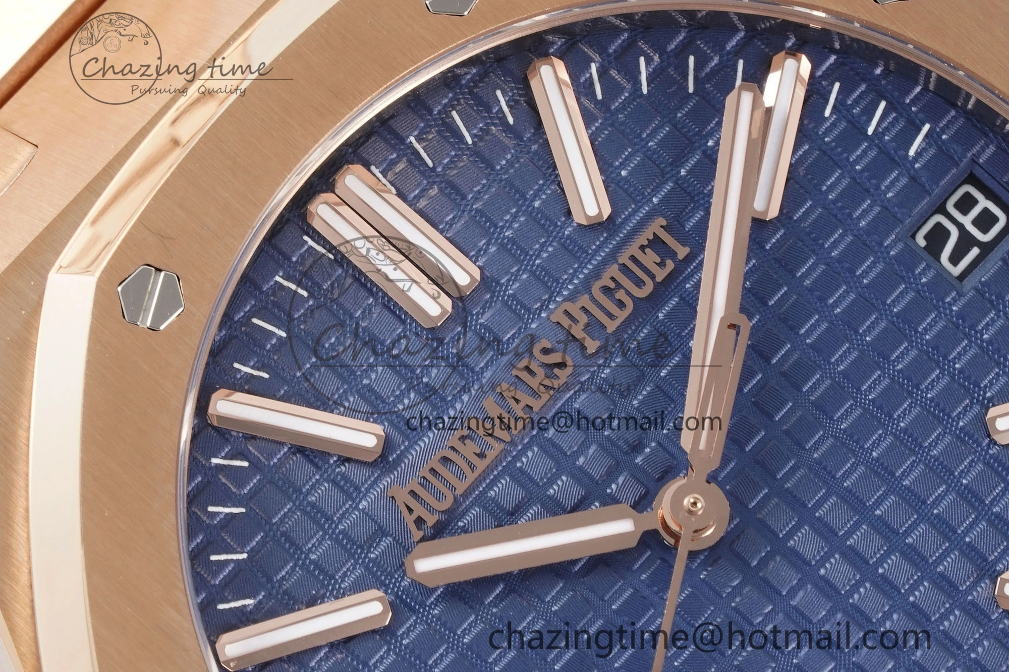 Royal Oak 41mm 15510 “50th Anniversary” RG APSF 1:1 Best Edition Blue Dial on RG Bracelet SA4302 Super Clone