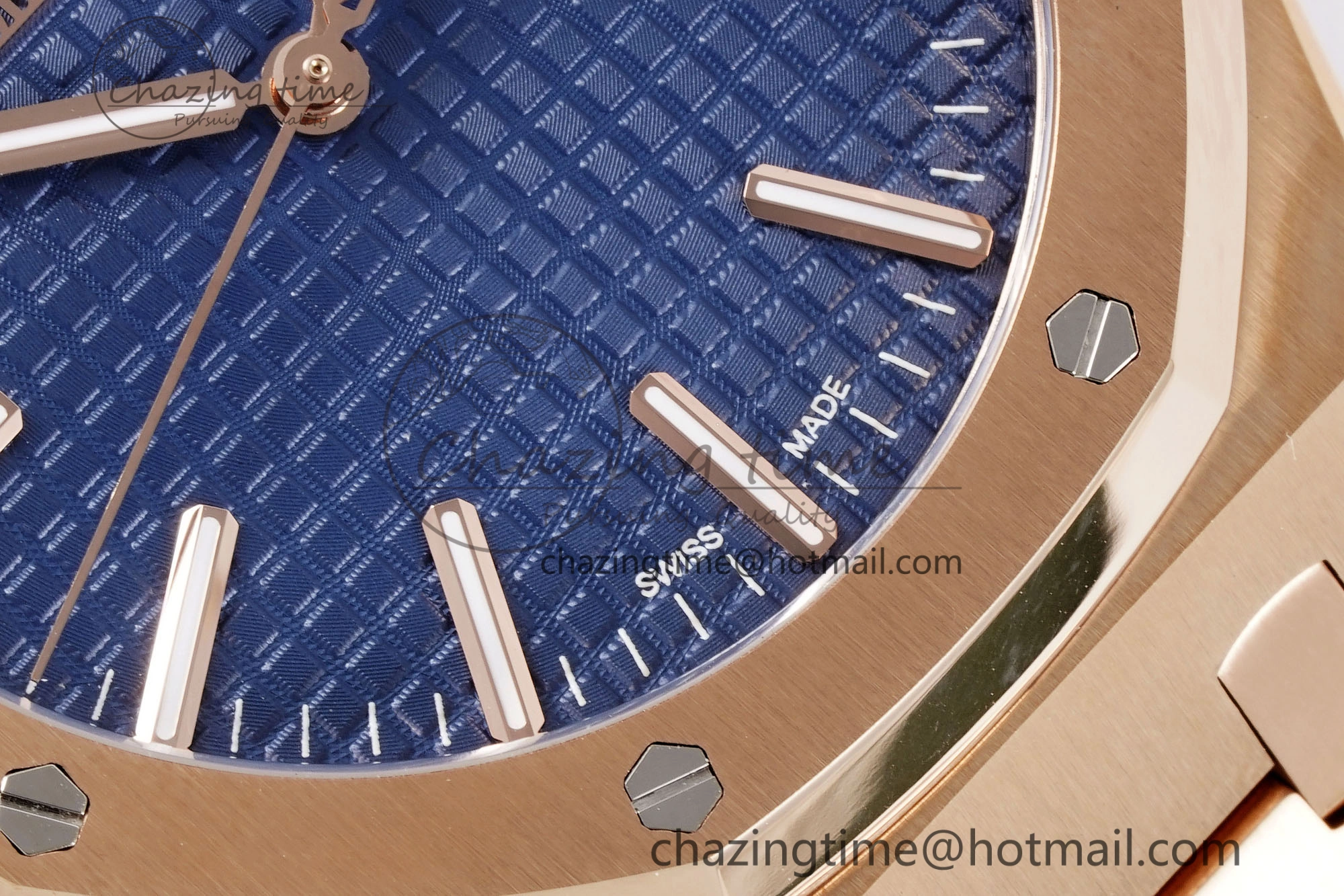 Royal Oak 41mm 15510 “50th Anniversary” RG APSF 1:1 Best Edition Blue Dial on RG Bracelet SA4302 Super Clone