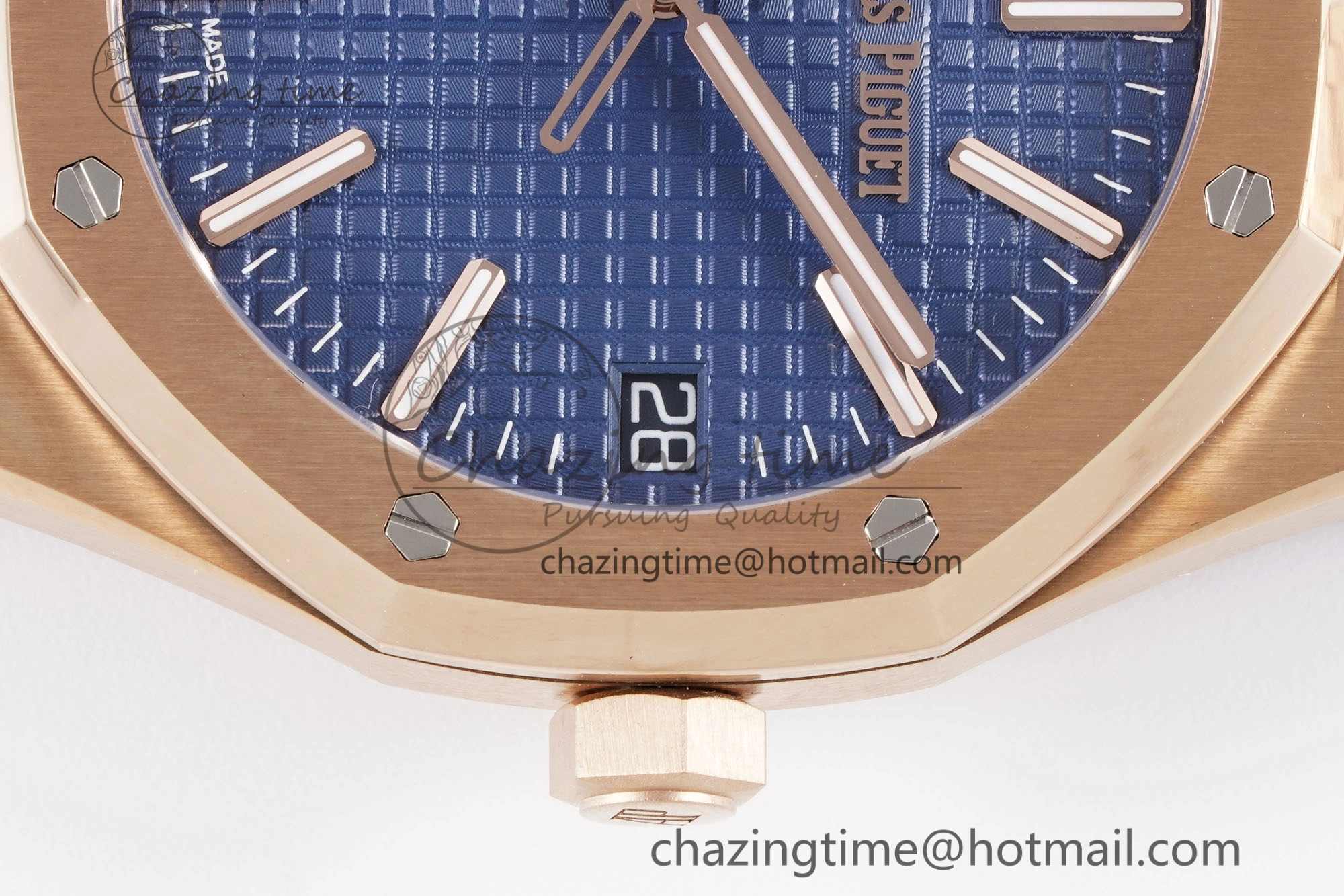 Royal Oak 41mm 15510 “50th Anniversary” RG APSF 1:1 Best Edition Blue Dial on RG Bracelet SA4302 Super Clone