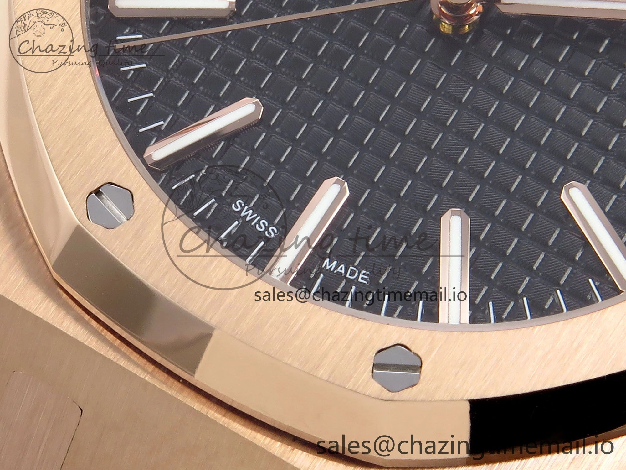 Royal Oak 41mm 15510 “50th Anniversary” RG IPF 1:1 Best Edition Black Textured Dial on Black Leather Strap SA4302 Super Clone