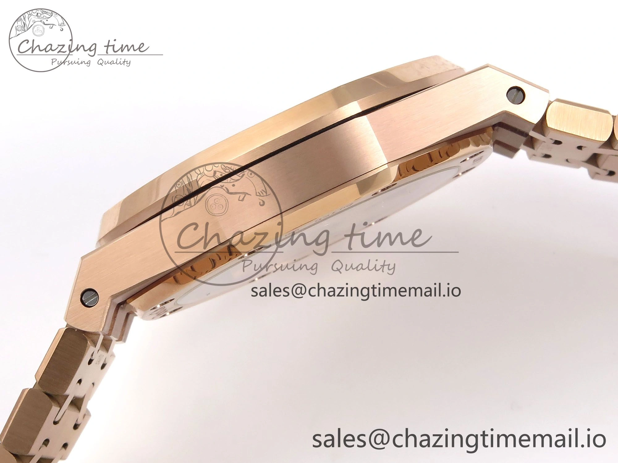 Royal Oak 41mm 15510 “50th Anniversary” RG IPF 1:1 Best Edition Black Textured Dial on RG Bracelet SA4302 Super Clone
