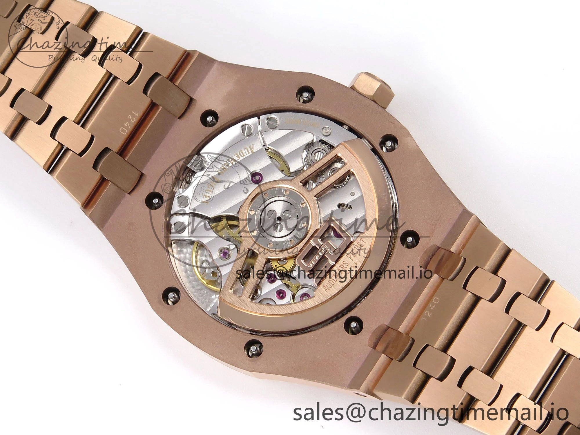 Royal Oak 41mm 15510 “50th Anniversary” RG IPF 1:1 Best Edition Black Textured Dial on RG Bracelet SA4302 Super Clone