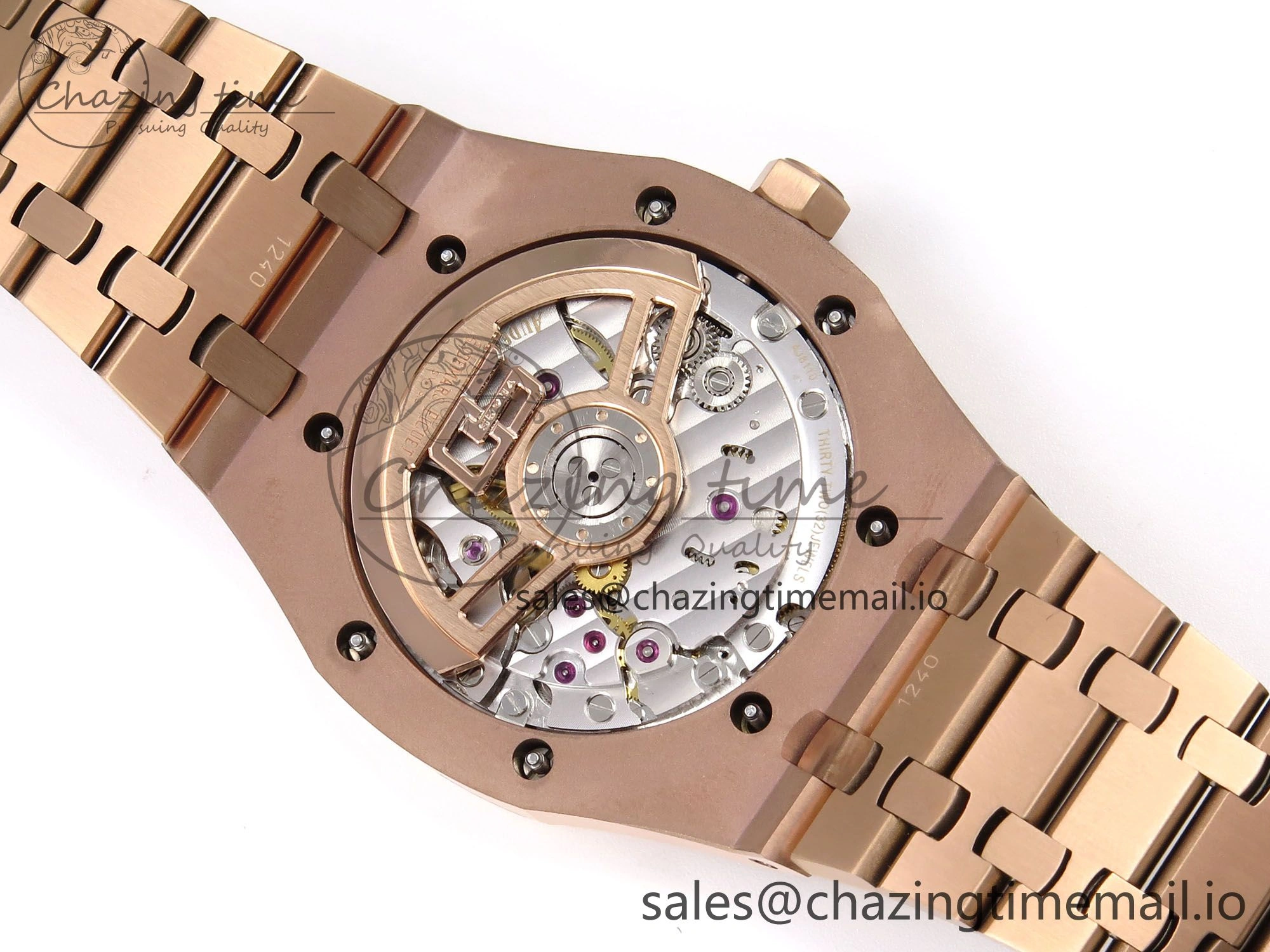 Royal Oak 41mm 15510 “50th Anniversary” RG IPF 1:1 Best Edition Black Textured Dial on RG Bracelet SA4302 Super Clone