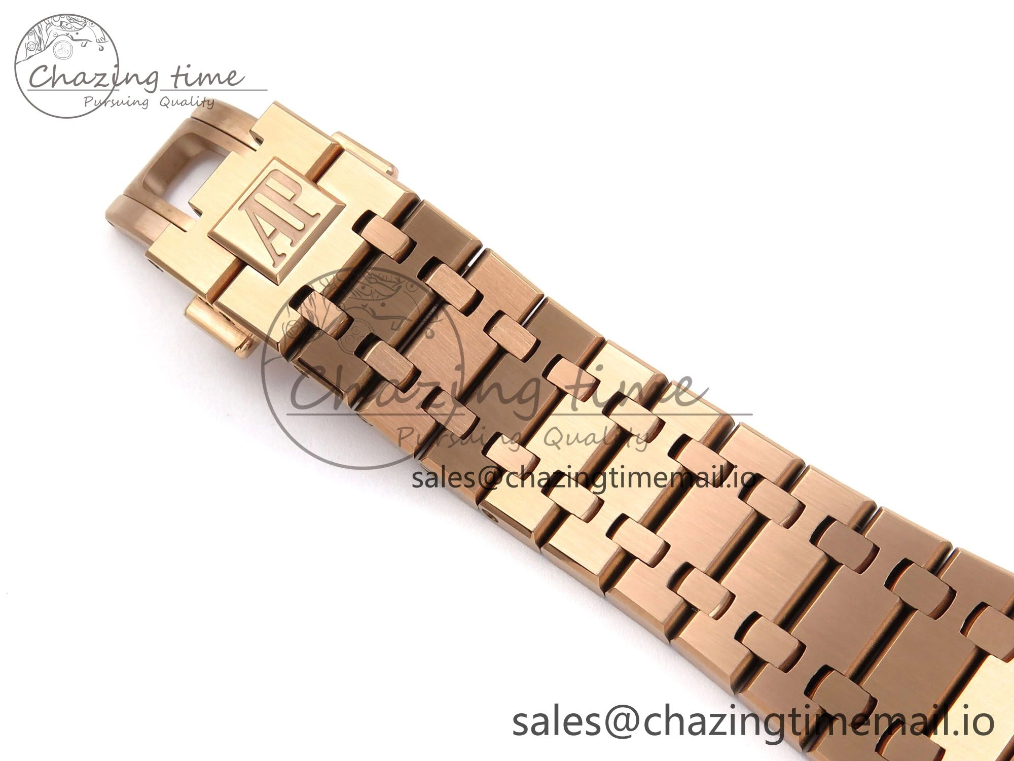 Royal Oak 41mm 15510 “50th Anniversary” RG IPF 1:1 Best Edition Black Textured Dial on RG Bracelet SA4302 Super Clone