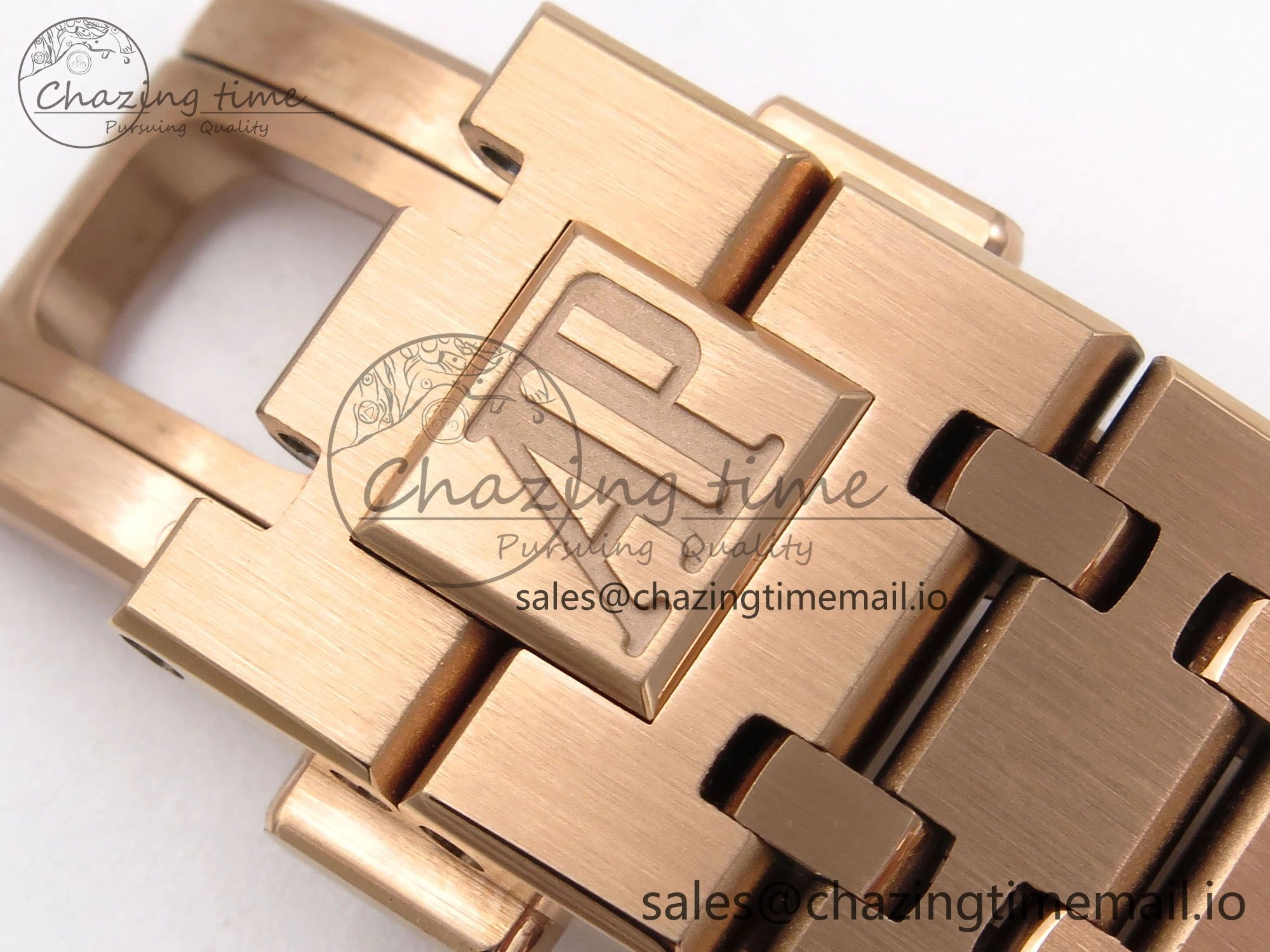 Royal Oak 41mm 15510 “50th Anniversary” RG IPF 1:1 Best Edition Black Textured Dial on RG Bracelet SA4302 Super Clone