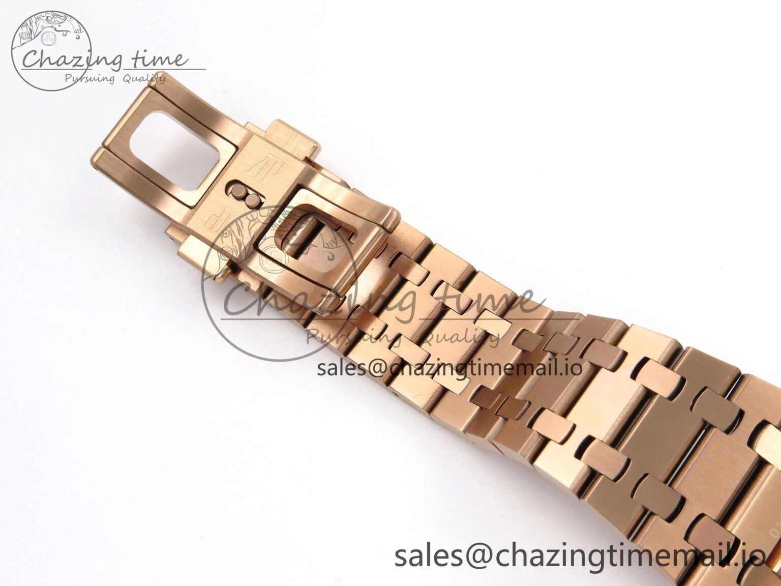 Royal Oak 41mm 15510 “50th Anniversary” RG IPF 1:1 Best Edition Black Textured Dial on RG Bracelet SA4302 Super Clone