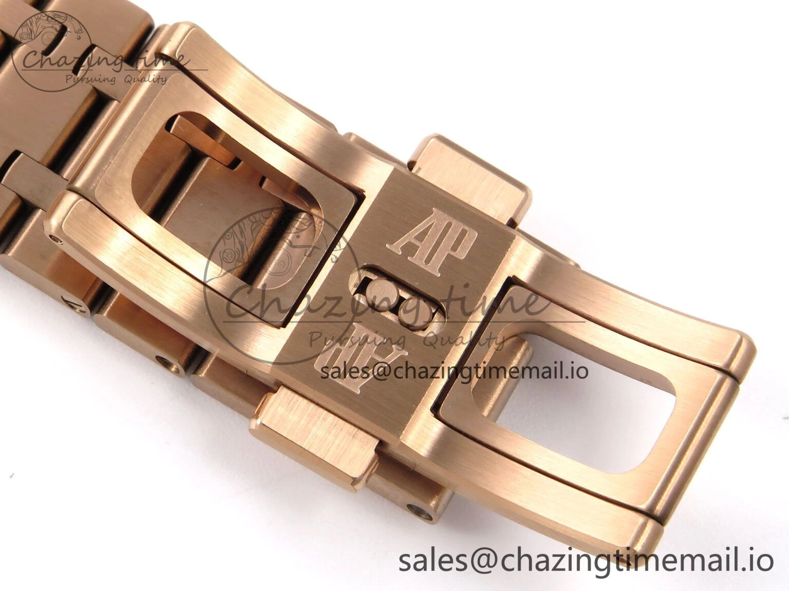 Royal Oak 41mm 15510 “50th Anniversary” RG IPF 1:1 Best Edition Black Textured Dial on RG Bracelet SA4302 Super Clone