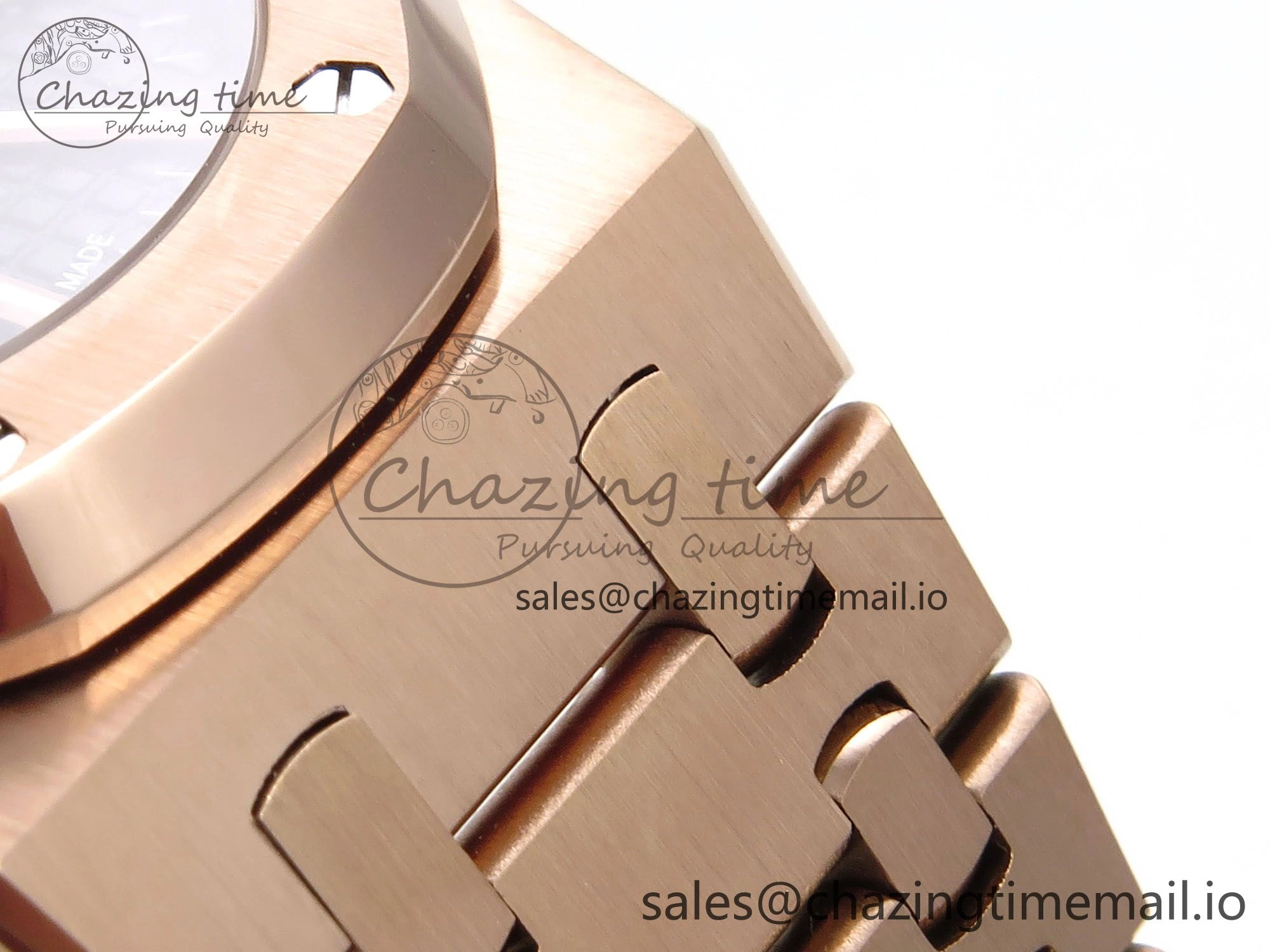 Royal Oak 41mm 15510 “50th Anniversary” RG IPF 1:1 Best Edition Black Textured Dial on RG Bracelet SA4302 Super Clone