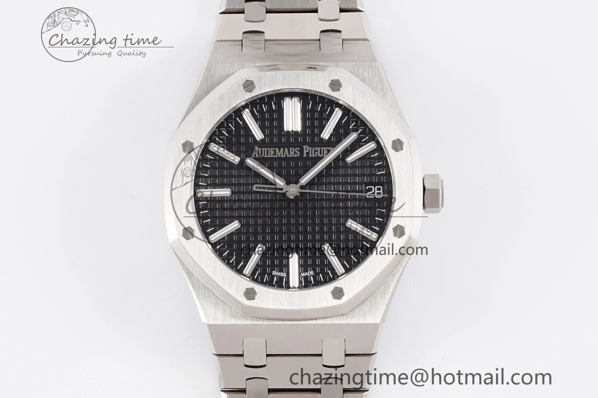 Royal Oak 41mm 15510 “50th Anniversary” SS APSF 1:1 Best Edition Black Dial on SS Bracelet SA4302 Super Clone