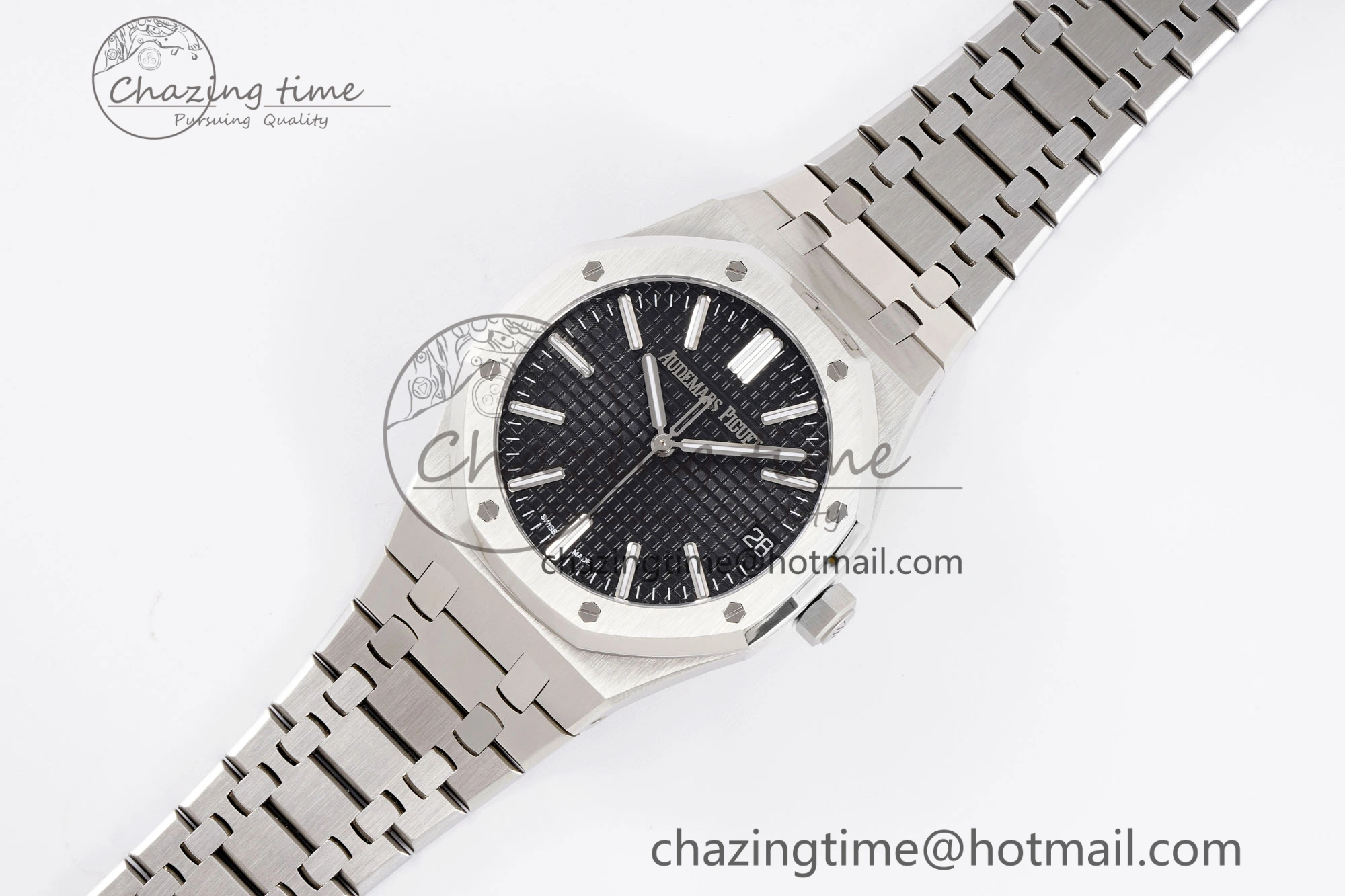 Royal Oak 41mm 15510 “50th Anniversary” SS APSF 1:1 Best Edition Black Dial on SS Bracelet SA4302 Super Clone