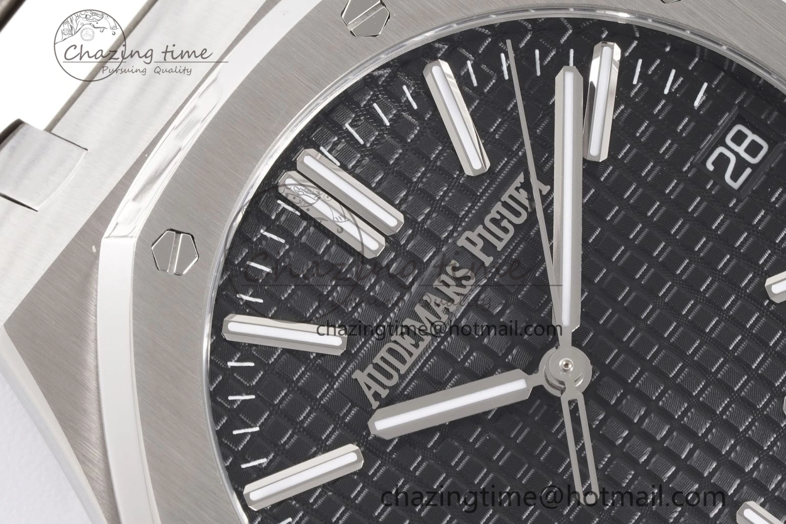 Royal Oak 41mm 15510 “50th Anniversary” SS APSF 1:1 Best Edition Black Dial on SS Bracelet SA4302 Super Clone
