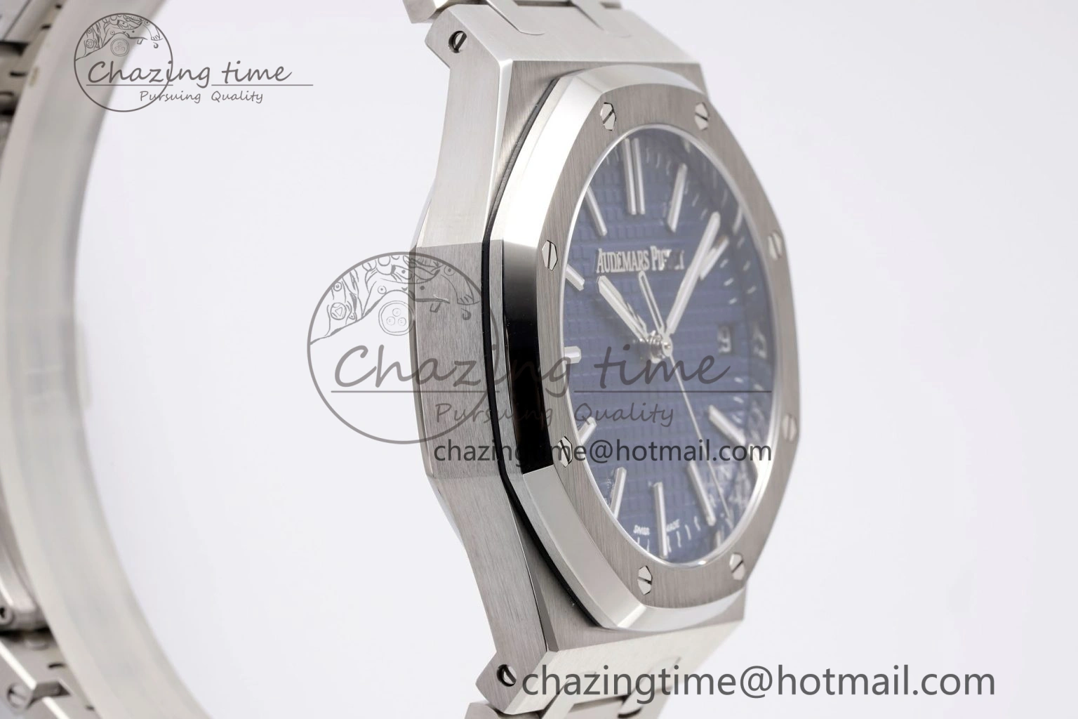 Royal Oak 41mm 15510 “50th Anniversary” SS APSF 1:1 Best Edition Blue Dial on SS Bracelet SA4302 Super Clone