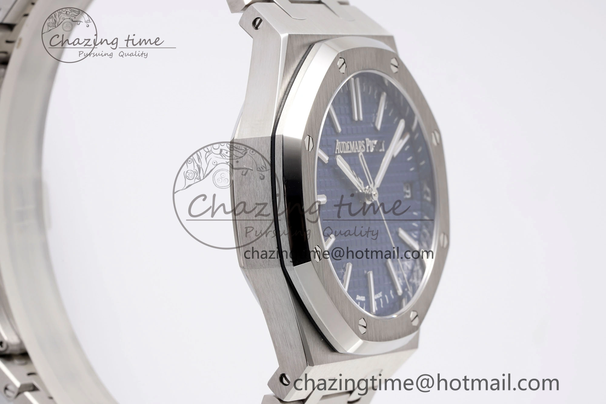 Royal Oak 41mm 15510 “50th Anniversary” SS APSF 1:1 Best Edition Blue Dial on SS Bracelet SA4302 Super Clone