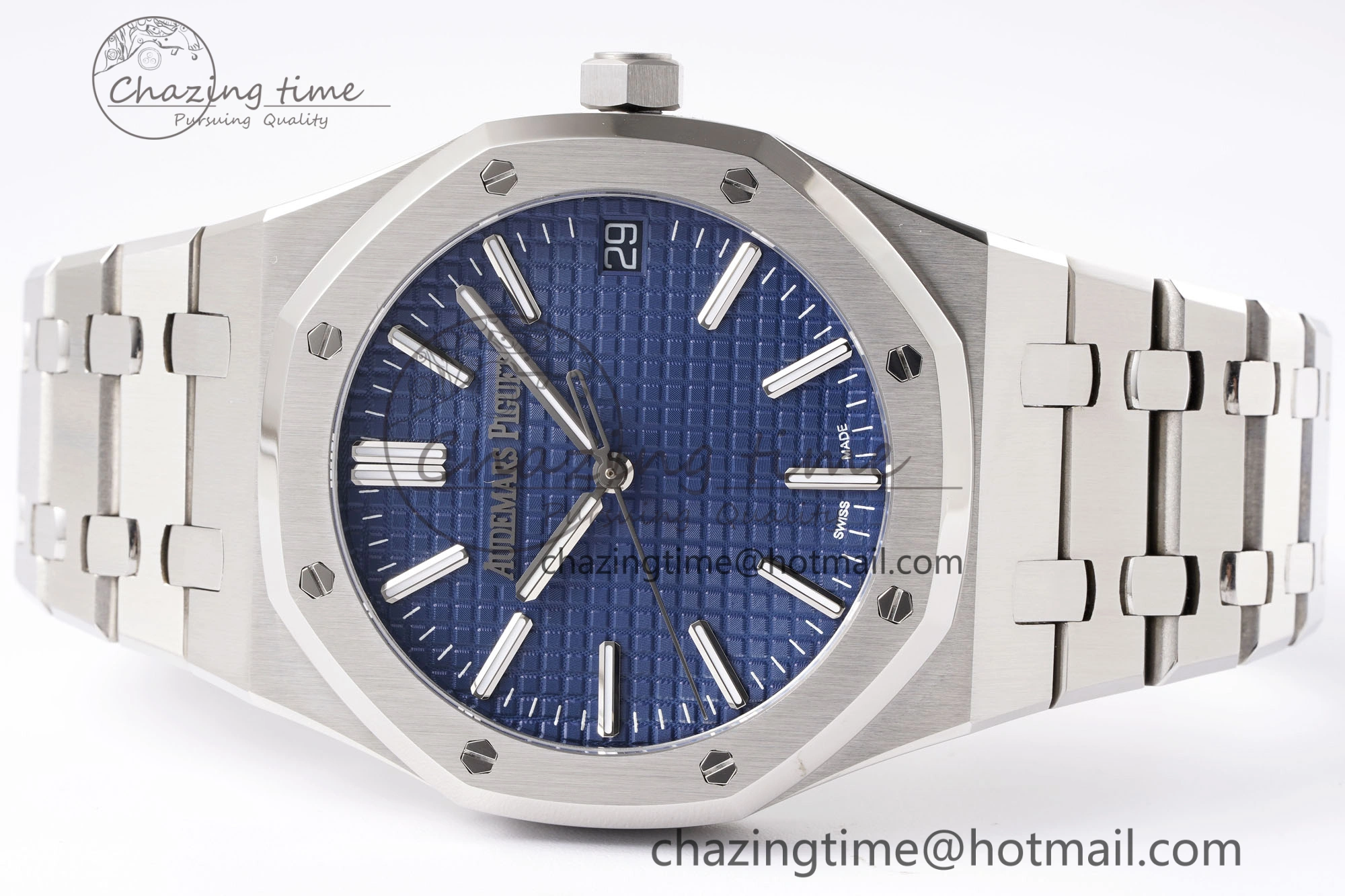 Royal Oak 41mm 15510 “50th Anniversary” SS APSF 1:1 Best Edition Blue Dial on SS Bracelet SA4302 Super Clone