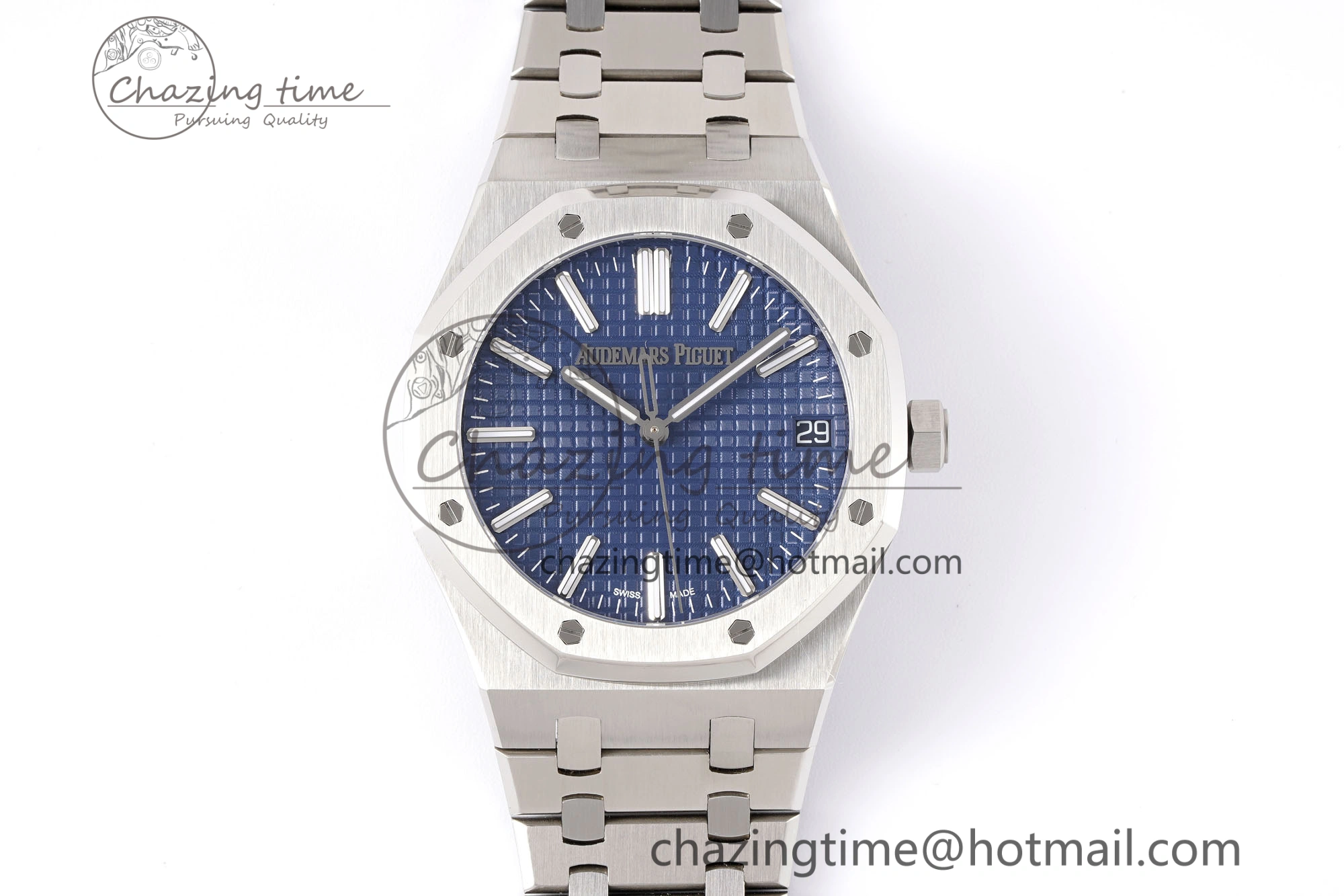 Royal Oak 41mm 15510 “50th Anniversary” SS APSF 1:1 Best Edition Blue Dial on SS Bracelet SA4302 Super Clone