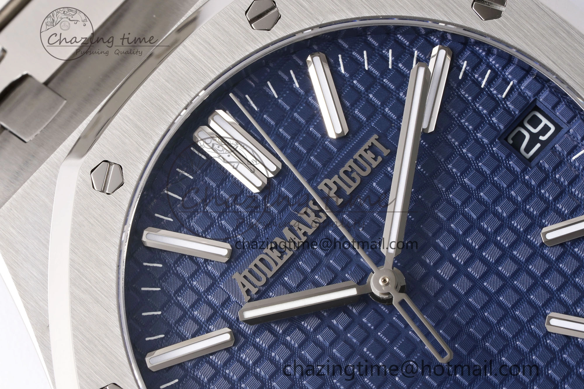 Royal Oak 41mm 15510 “50th Anniversary” SS APSF 1:1 Best Edition Blue Dial on SS Bracelet SA4302 Super Clone