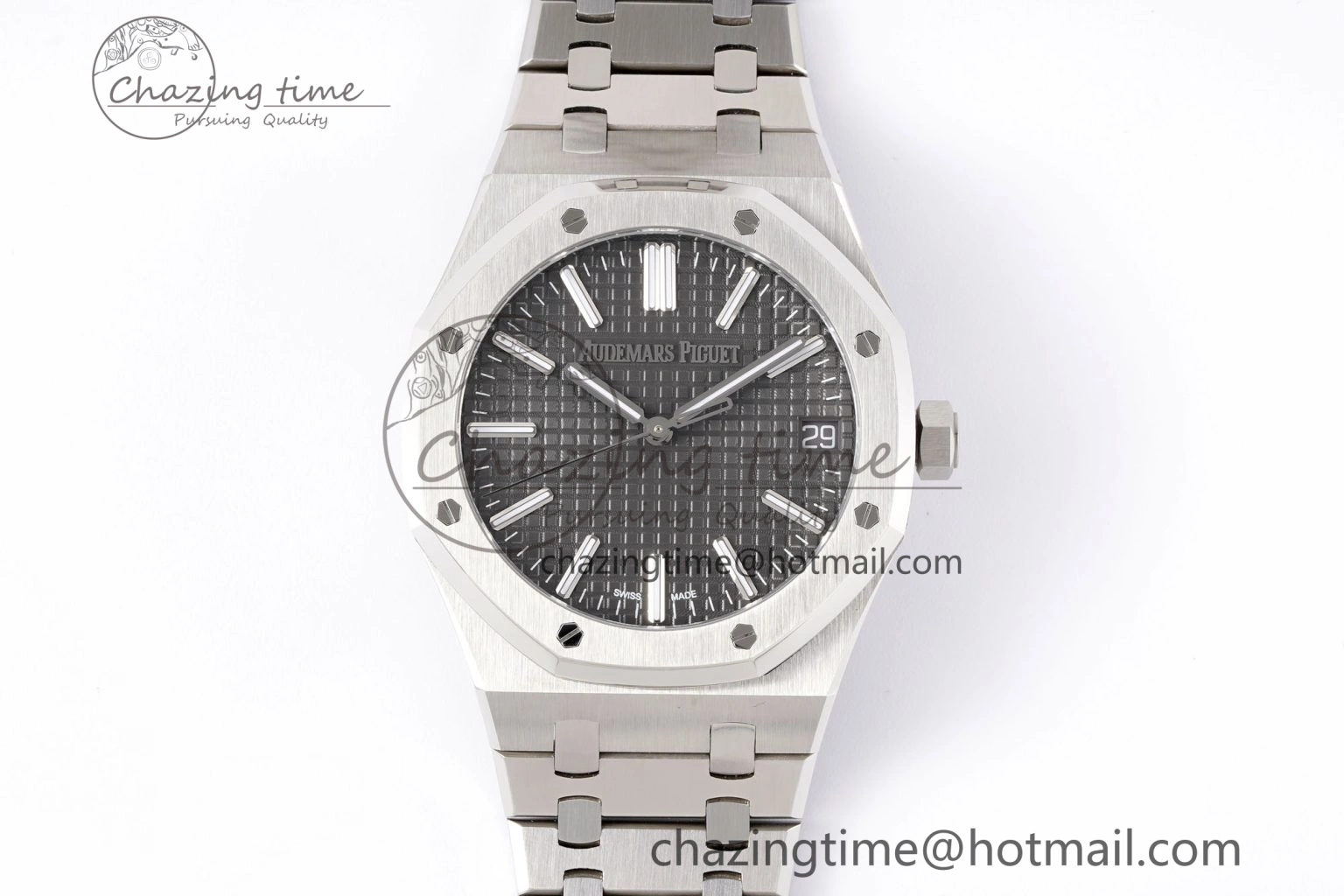 Royal Oak 41mm 15510 “50th Anniversary” SS APSF 1:1 Best Edition Gray Dial on SS Bracelet SA4302 Super Clone