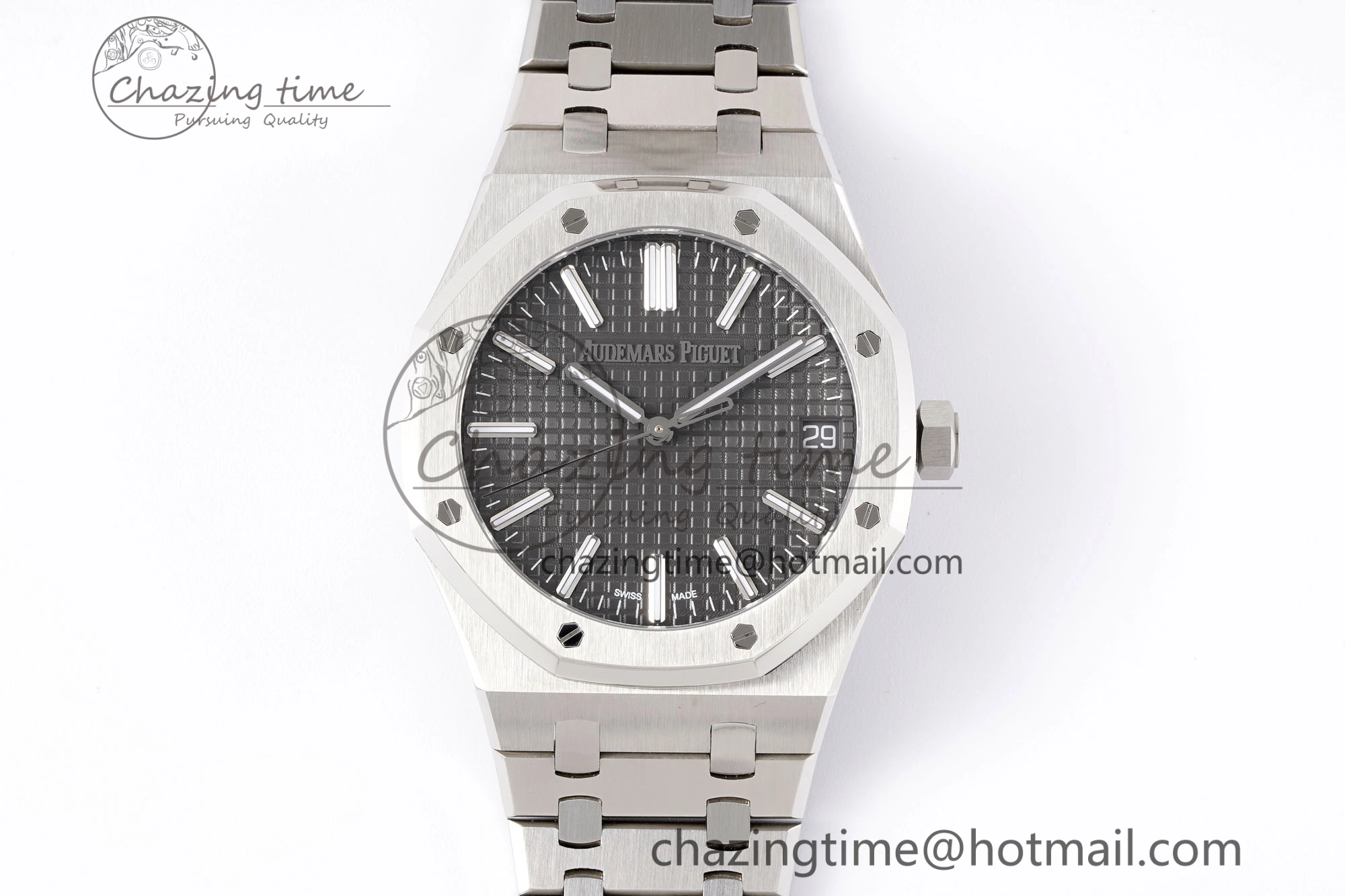 Royal Oak 41mm 15510 “50th Anniversary” SS APSF 1:1 Best Edition Gray Dial on SS Bracelet SA4302 Super Clone