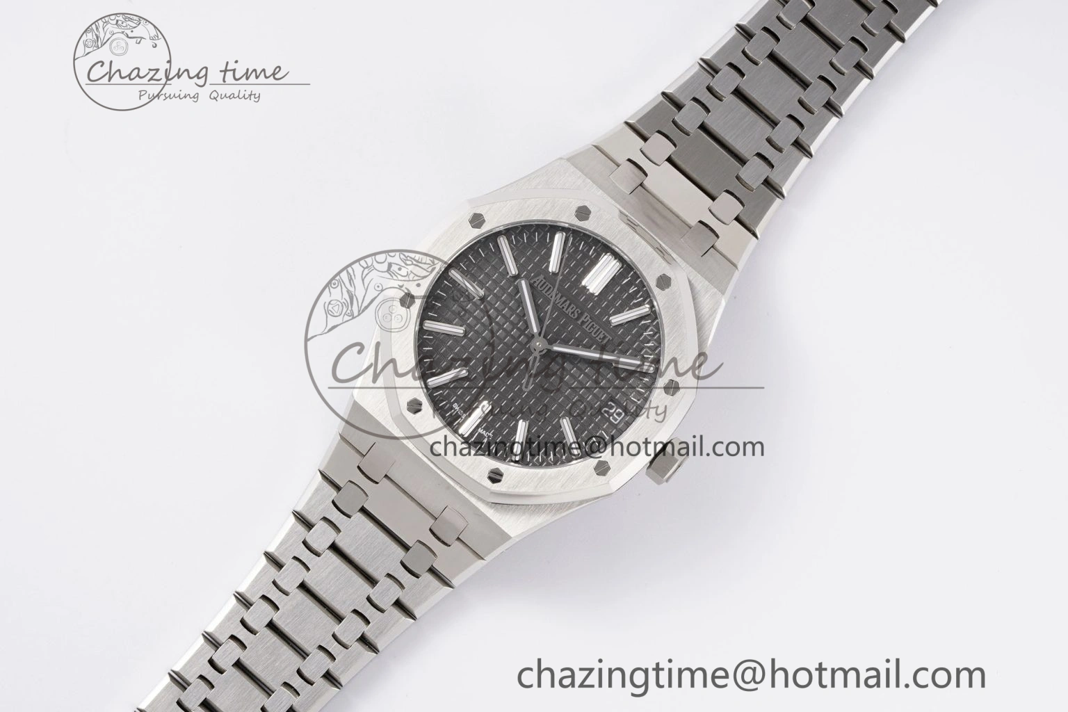 Royal Oak 41mm 15510 “50th Anniversary” SS APSF 1:1 Best Edition Gray Dial on SS Bracelet SA4302 Super Clone