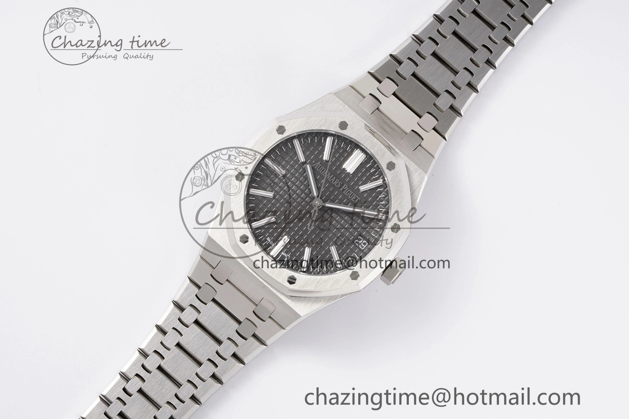 Royal Oak 41mm 15510 “50th Anniversary” SS APSF 1:1 Best Edition Gray Dial on SS Bracelet SA4302 Super Clone