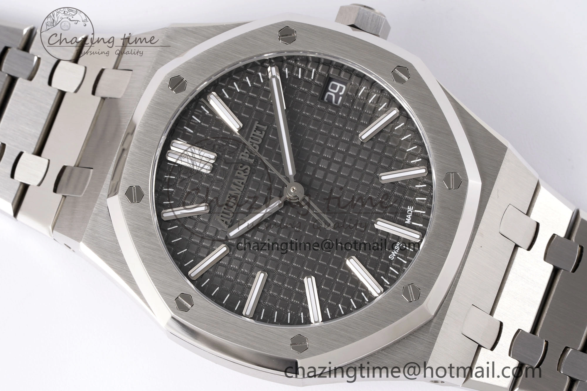 Royal Oak 41mm 15510 “50th Anniversary” SS APSF 1:1 Best Edition Gray Dial on SS Bracelet SA4302 Super Clone