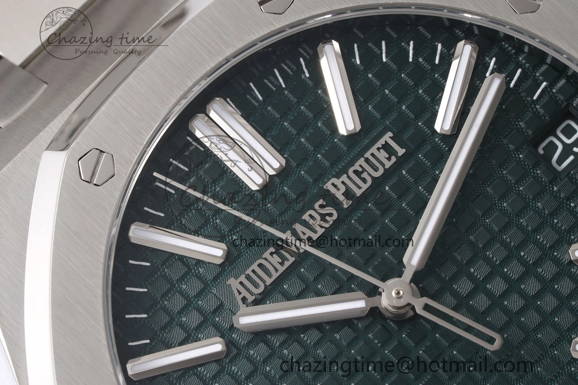 Royal Oak 41mm 15510 “50th Anniversary” SS APSF 1:1 Best Edition Green Dial on SS Bracelet SA4302 Super Clone