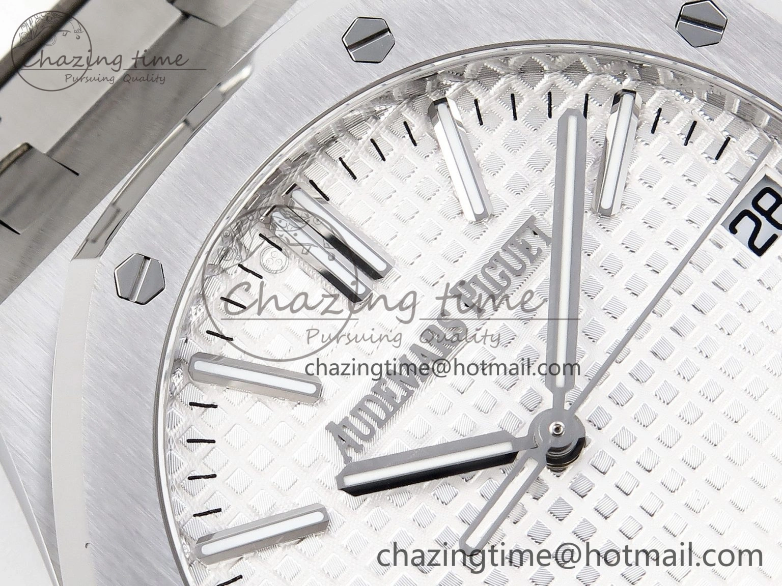 Royal Oak 41mm 15510 “50th Anniversary” SS APSF 1:1 Best Edition White Dial on SS Bracelet SA4302 Super Clone