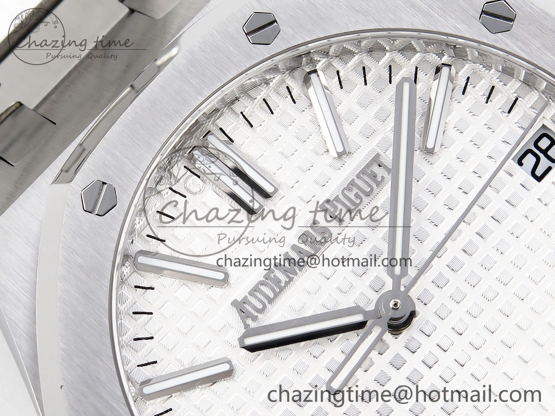 Royal Oak 41mm 15510 “50th Anniversary” SS APSF 1:1 Best Edition White Dial on SS Bracelet SA4302 Super Clone
