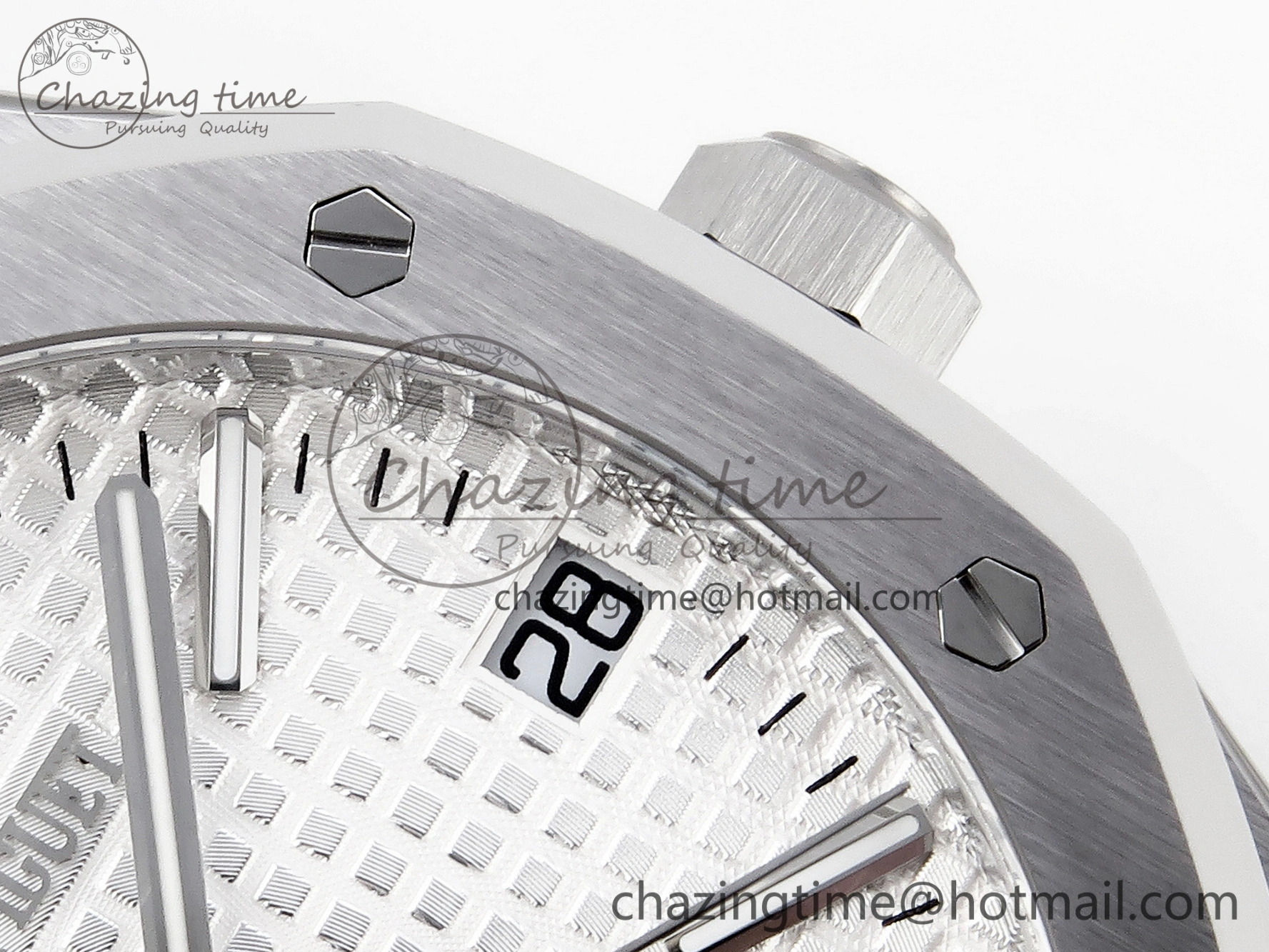 Royal Oak 41mm 15510 “50th Anniversary” SS APSF 1:1 Best Edition White Dial on SS Bracelet SA4302 Super Clone