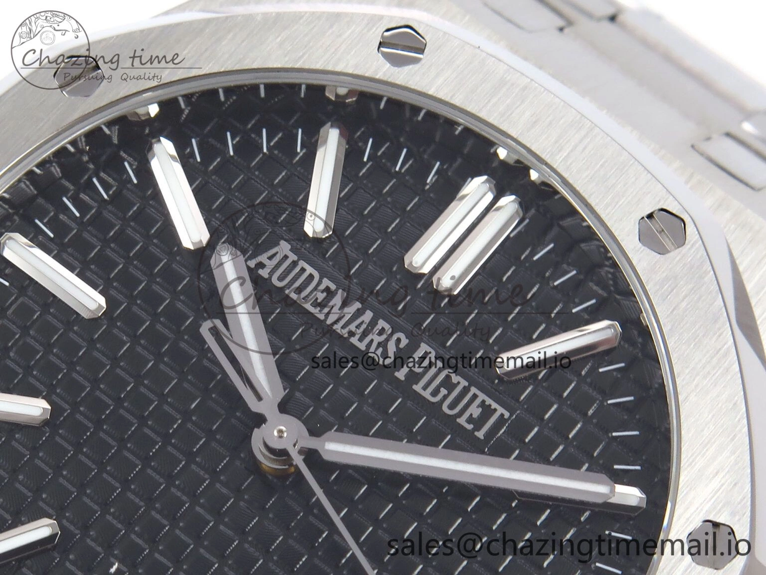 Royal Oak 41mm 15510 “50th Anniversary” SS IPF 1:1 Best Edition Black Textured Dial on SS Bracelet SA4302 Super Clone