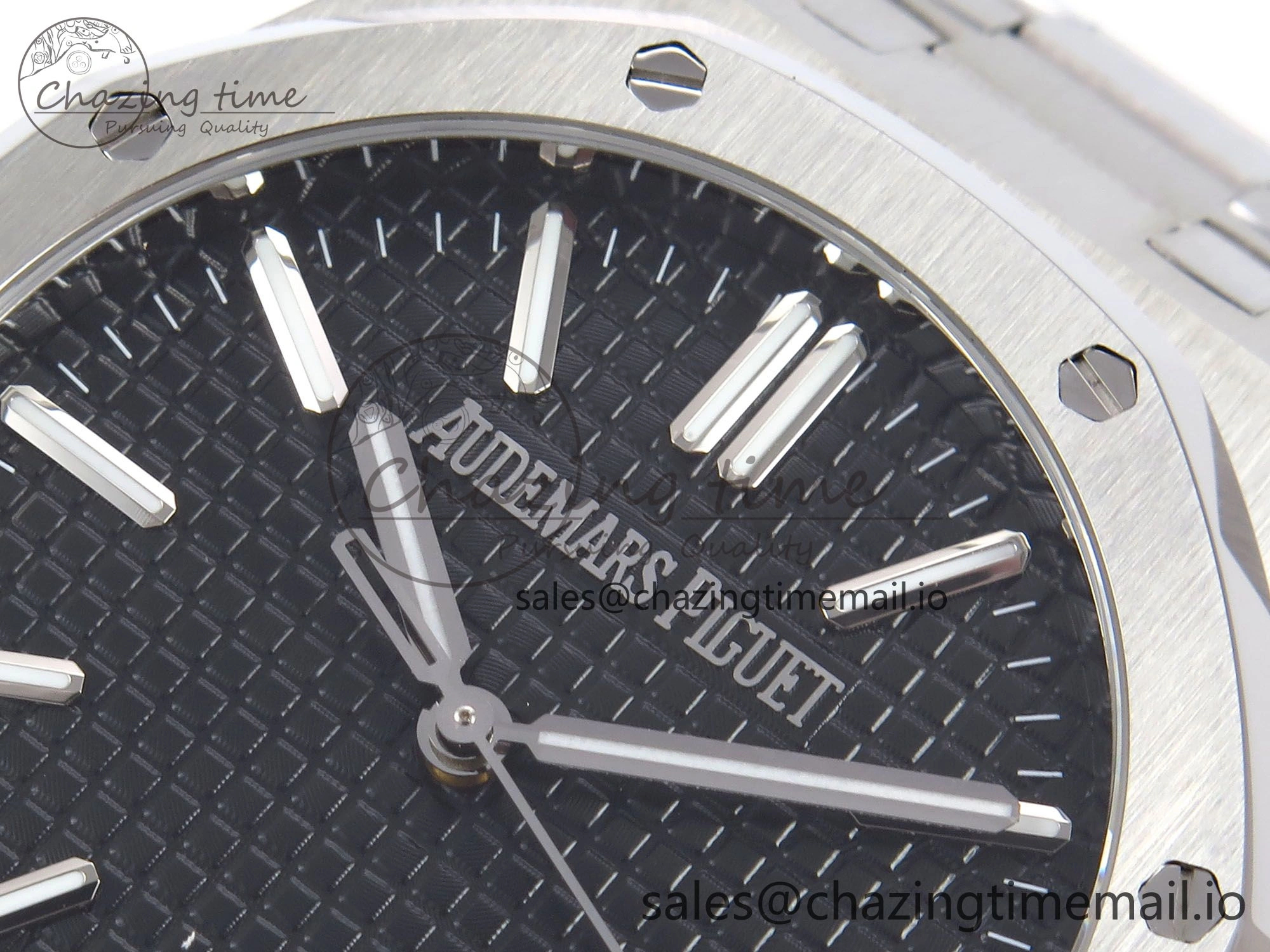 Royal Oak 41mm 15510 “50th Anniversary” SS IPF 1:1 Best Edition Black Textured Dial on SS Bracelet SA4302 Super Clone