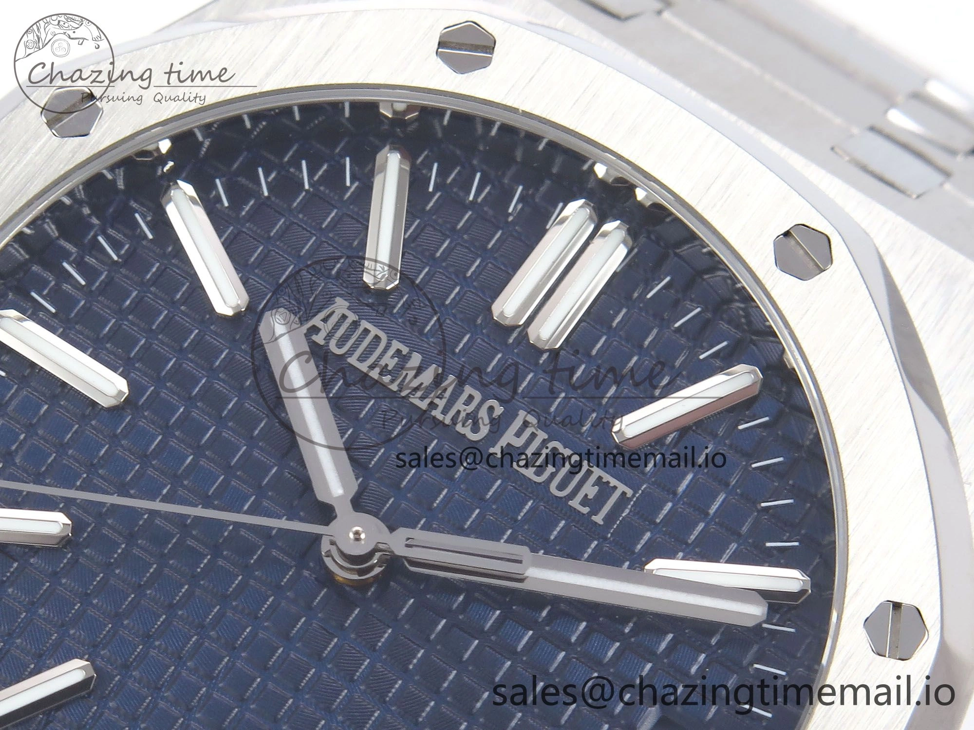Royal Oak 41mm 15510 “50th Anniversary” SS IPF 1:1 Best Edition Blue Textured Dial on SS Bracelet SA4302 Super Clone