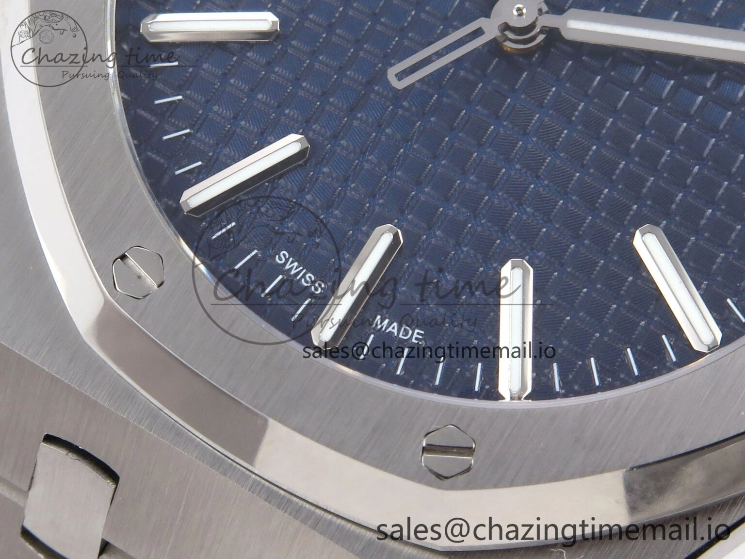 Royal Oak 41mm 15510 “50th Anniversary” SS IPF 1:1 Best Edition Blue Textured Dial on SS Bracelet SA4302 Super Clone