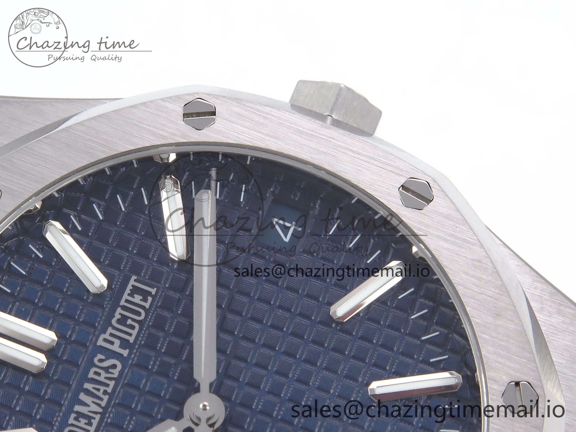 Royal Oak 41mm 15510 “50th Anniversary” SS IPF 1:1 Best Edition Blue Textured Dial on SS Bracelet SA4302 Super Clone