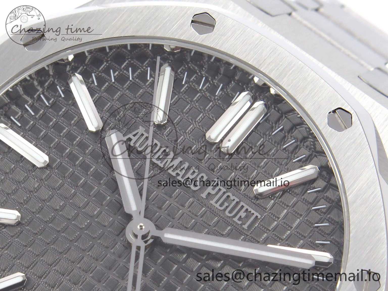 Royal Oak 41mm 15510 “50th Anniversary” SS IPF 1:1 Best Edition Gray Textured Dial on SS Bracelet SA4302 Super Clone