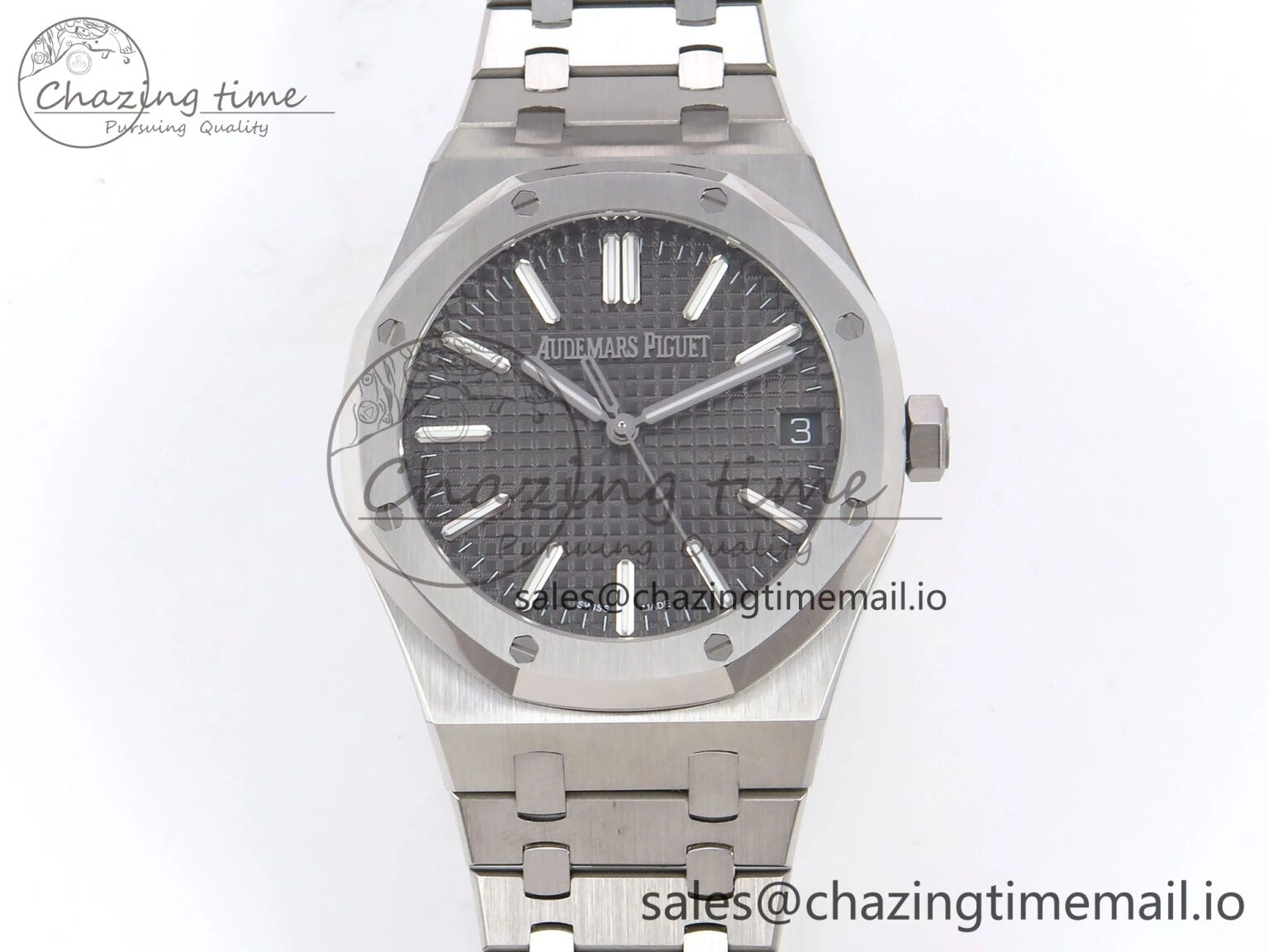 Royal Oak 41mm 15510 “50th Anniversary” SS IPF 1:1 Best Edition Gray Textured Dial on SS Bracelet SA4302 Super Clone