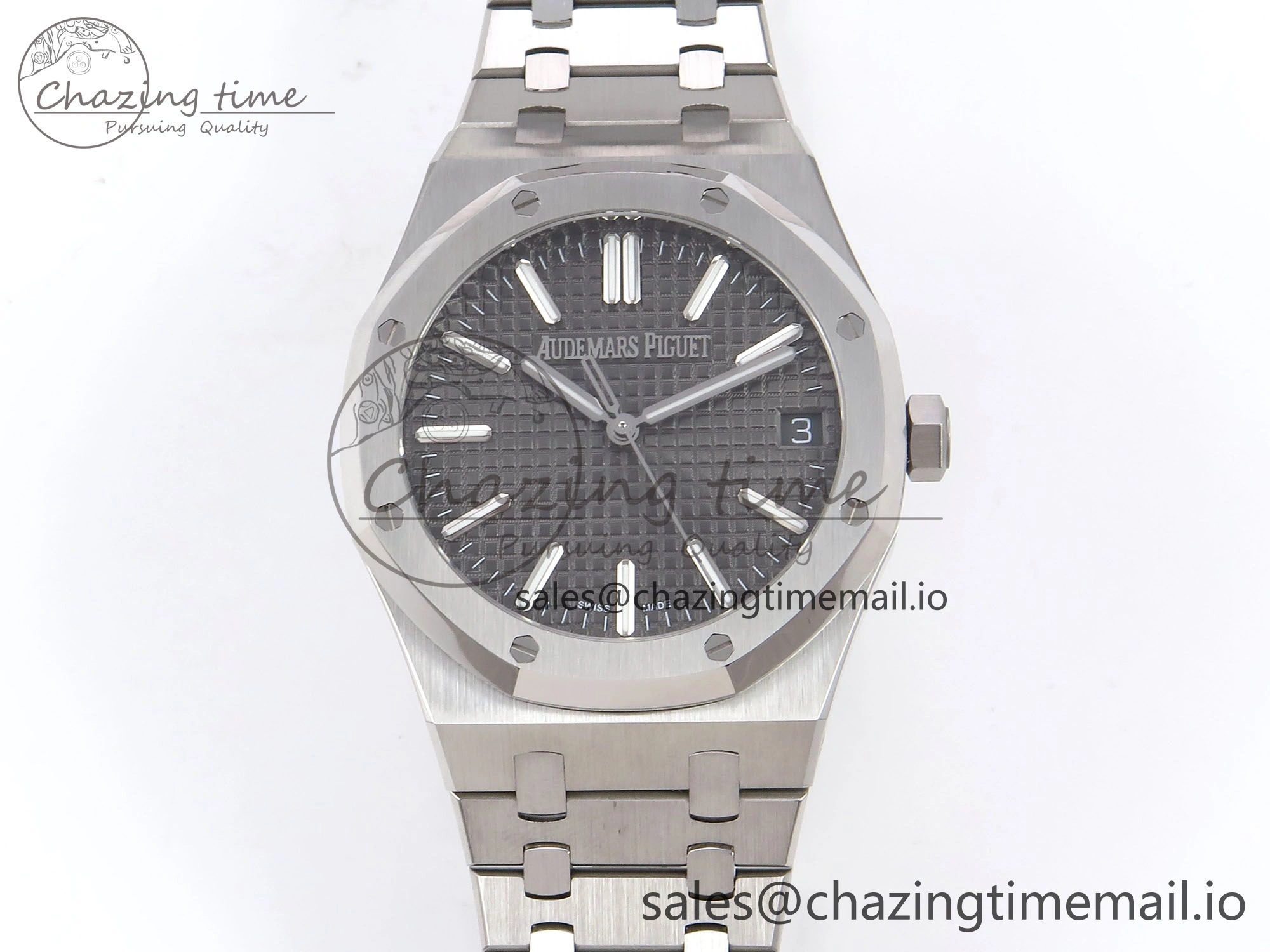 Royal Oak 41mm 15510 “50th Anniversary” SS IPF 1:1 Best Edition Gray Textured Dial on SS Bracelet SA4302 Super Clone