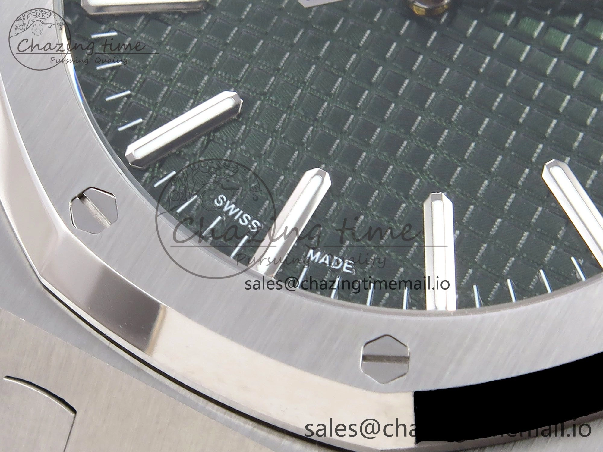 Royal Oak 41mm 15510 “50th Anniversary” SS IPF 1:1 Best Edition Green Textured Dial on SS Bracelet SA4302 Super Clone