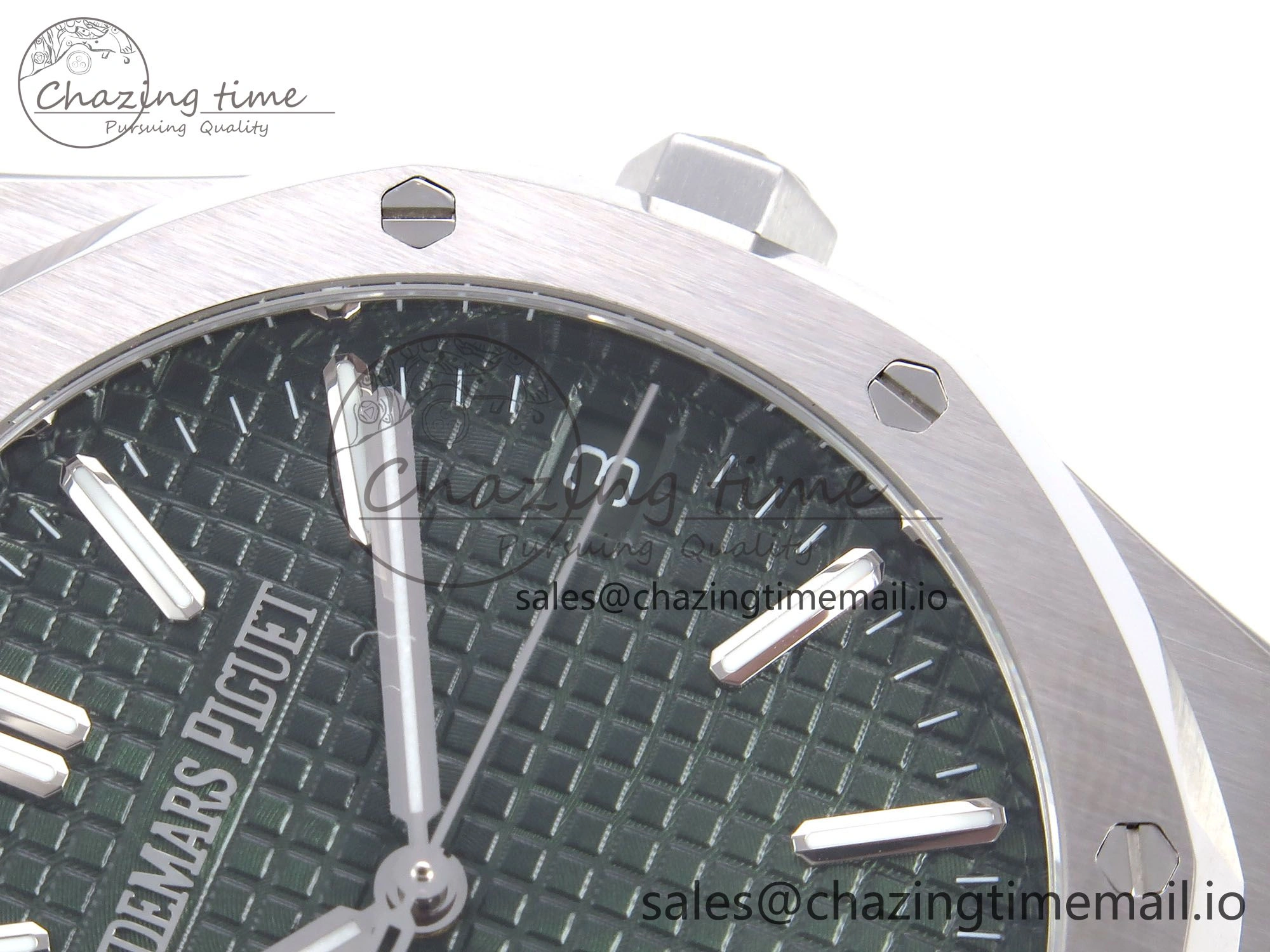 Royal Oak 41mm 15510 “50th Anniversary” SS IPF 1:1 Best Edition Green Textured Dial on SS Bracelet SA4302 Super Clone