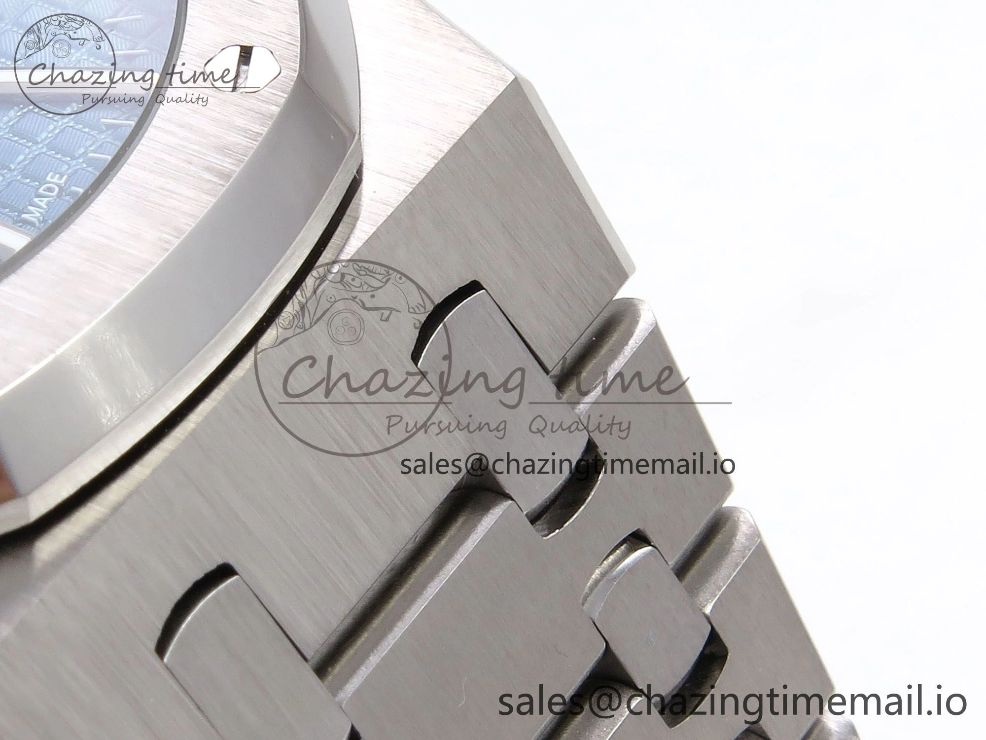 Royal Oak 41mm 15510 “50th Anniversary” SS IPF 1:1 Best Edition Light Blue Textured Dial on SS Bracelet SA4302 Super Clone
