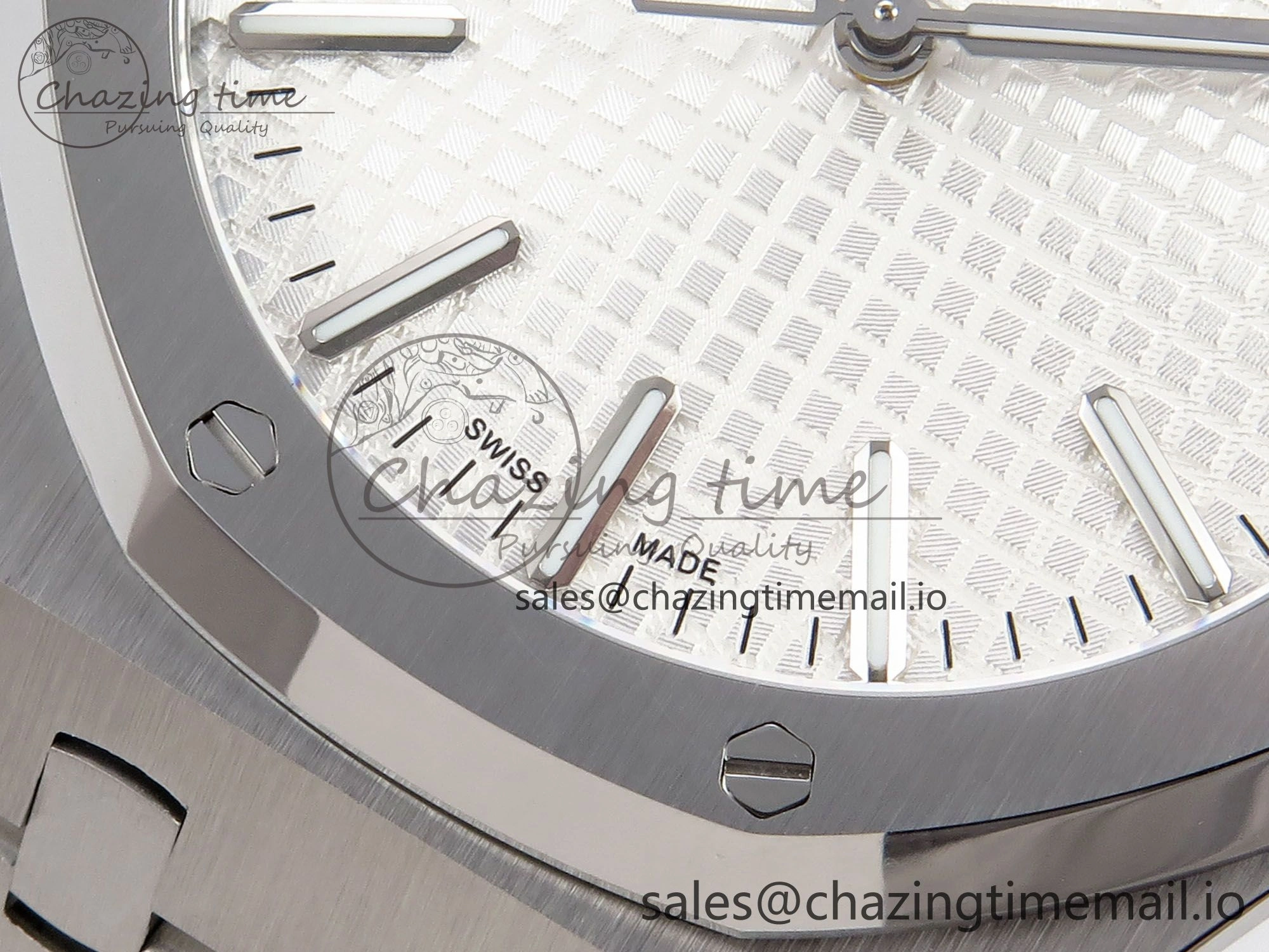 Royal Oak 41mm 15510 “50th Anniversary” SS IPF 1:1 Best Edition White Textured Dial on SS Bracelet SA4302 Super Clone