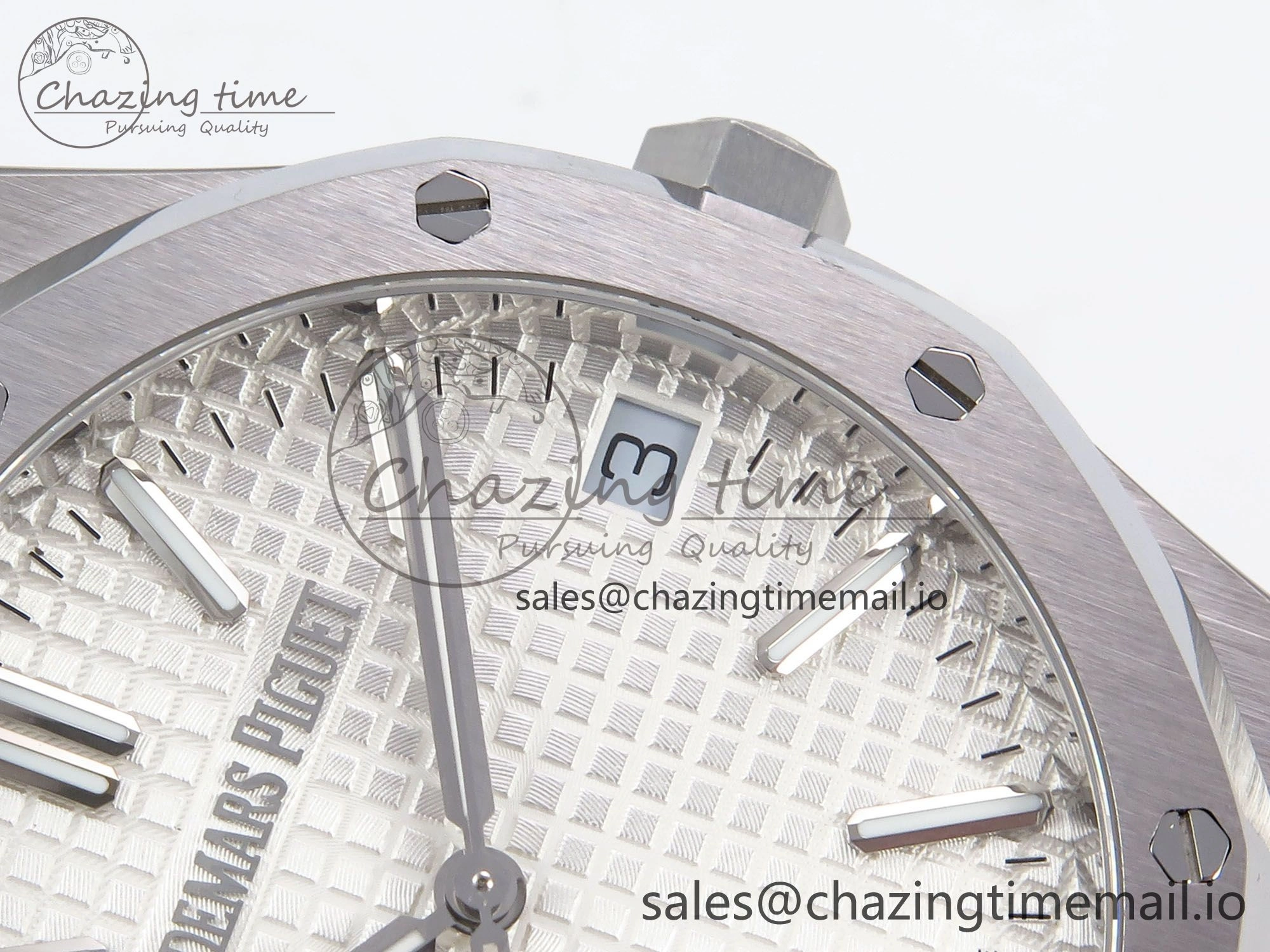 Royal Oak 41mm 15510 “50th Anniversary” SS IPF 1:1 Best Edition White Textured Dial on SS Bracelet SA4302 Super Clone