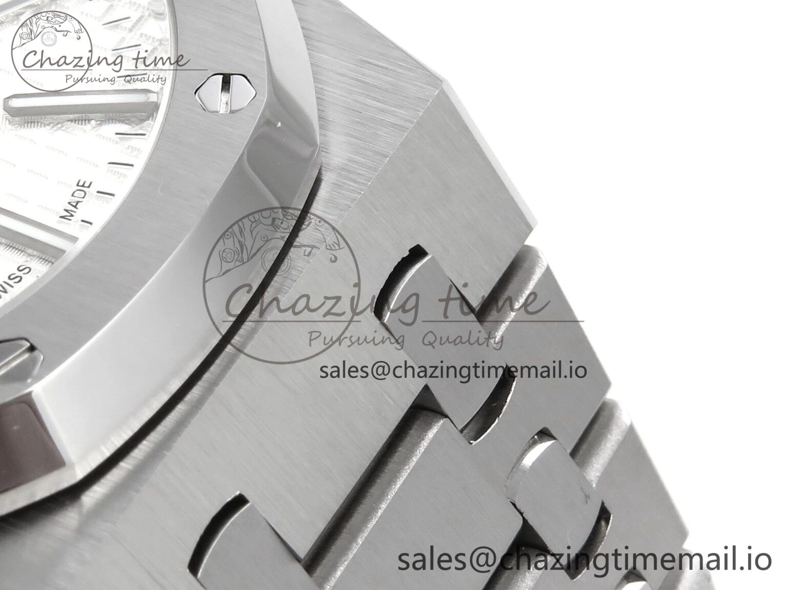 Royal Oak 41mm 15510 “50th Anniversary” SS IPF 1:1 Best Edition White Textured Dial on SS Bracelet SA4302 Super Clone