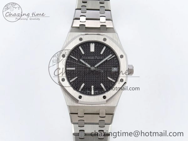 Royal Oak 41mm 15510 “50th Anniversary” SS SF 1:1 Best Edition Black Dial on SS Bracelet SA4302 Super Clone