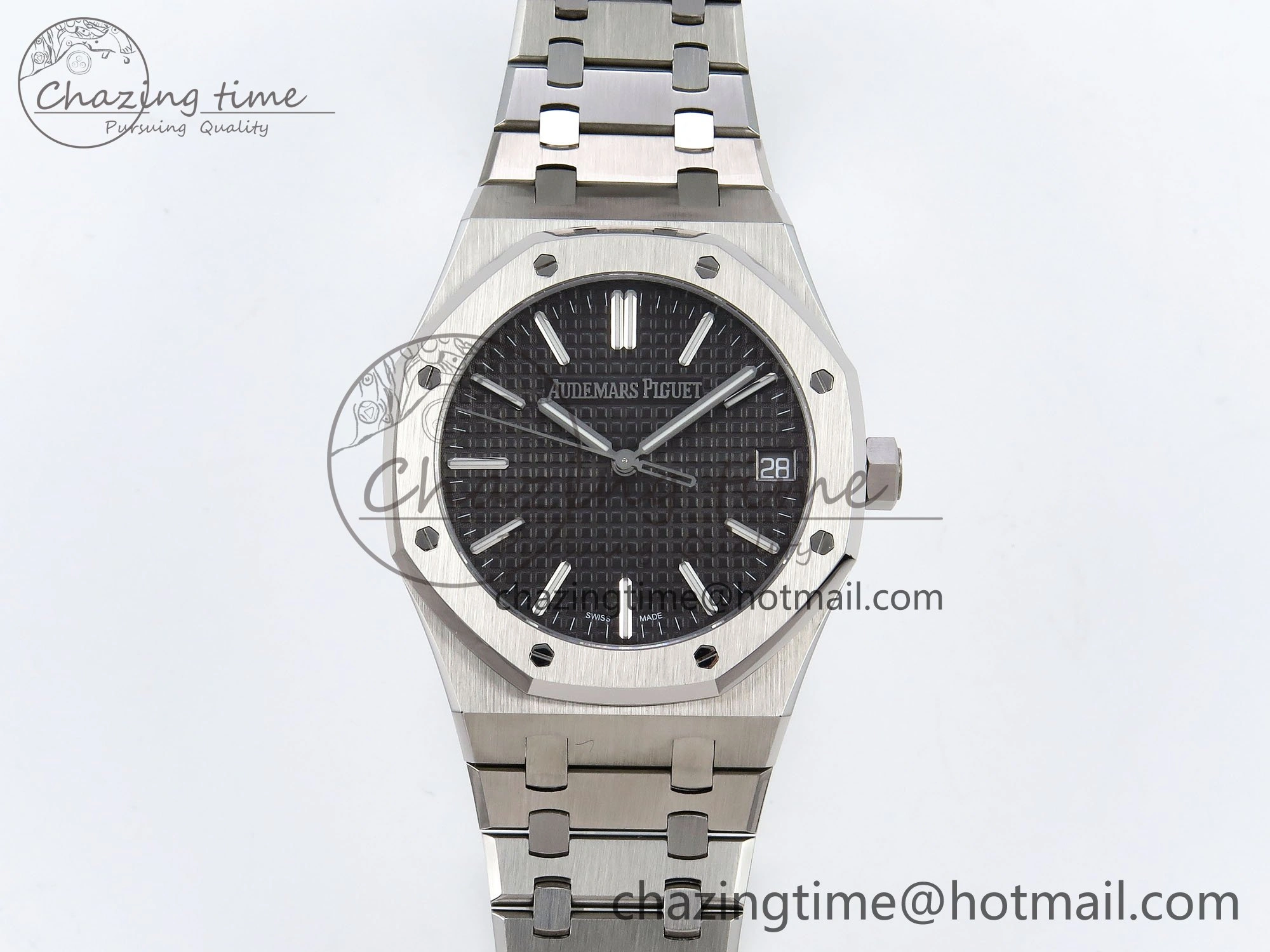 Royal Oak 41mm 15510 “50th Anniversary” SS SF 1:1 Best Edition Black Dial on SS Bracelet SA4302 Super Clone