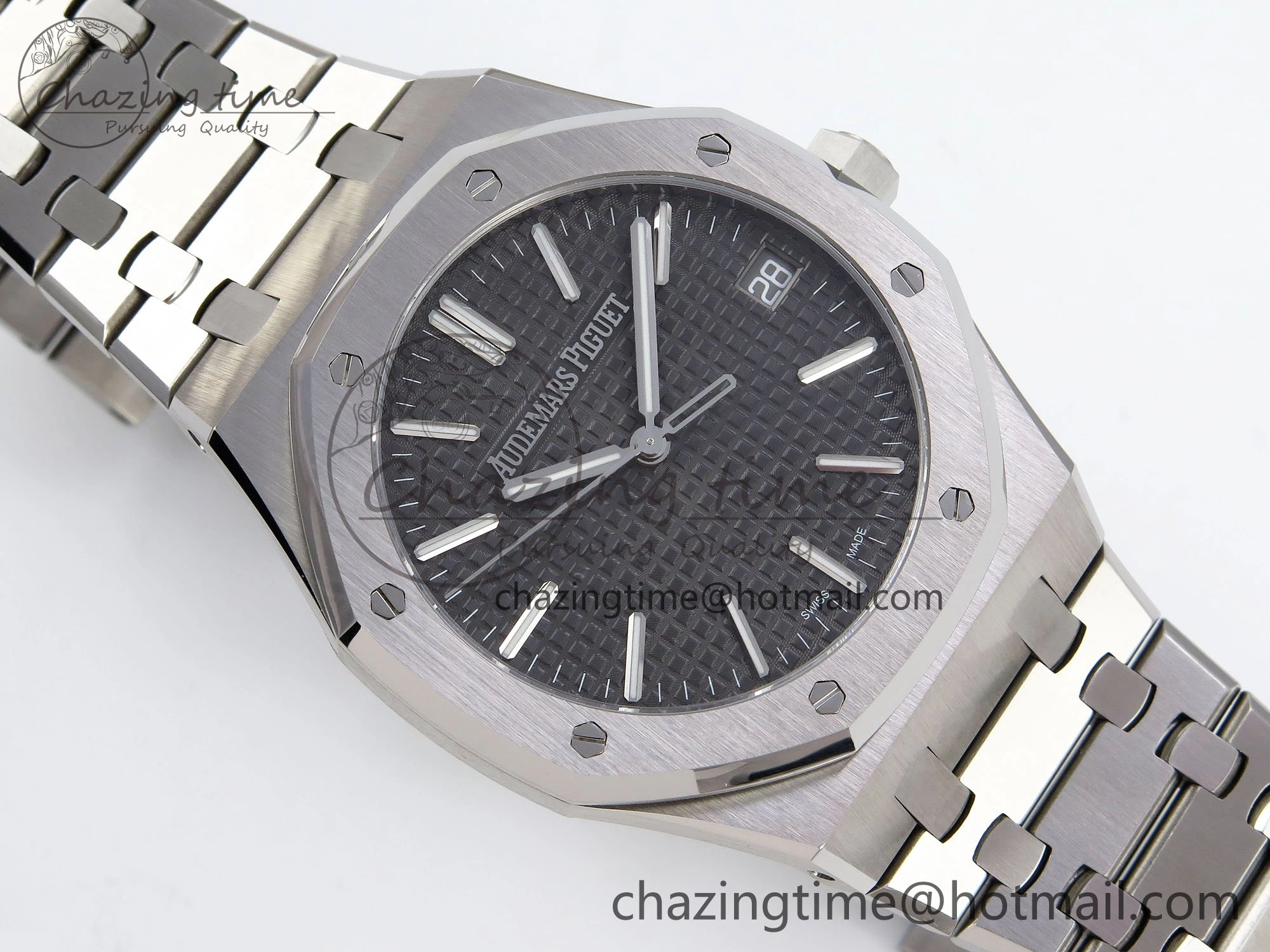 Royal Oak 41mm 15510 “50th Anniversary” SS SF 1:1 Best Edition Black Dial on SS Bracelet SA4302 Super Clone