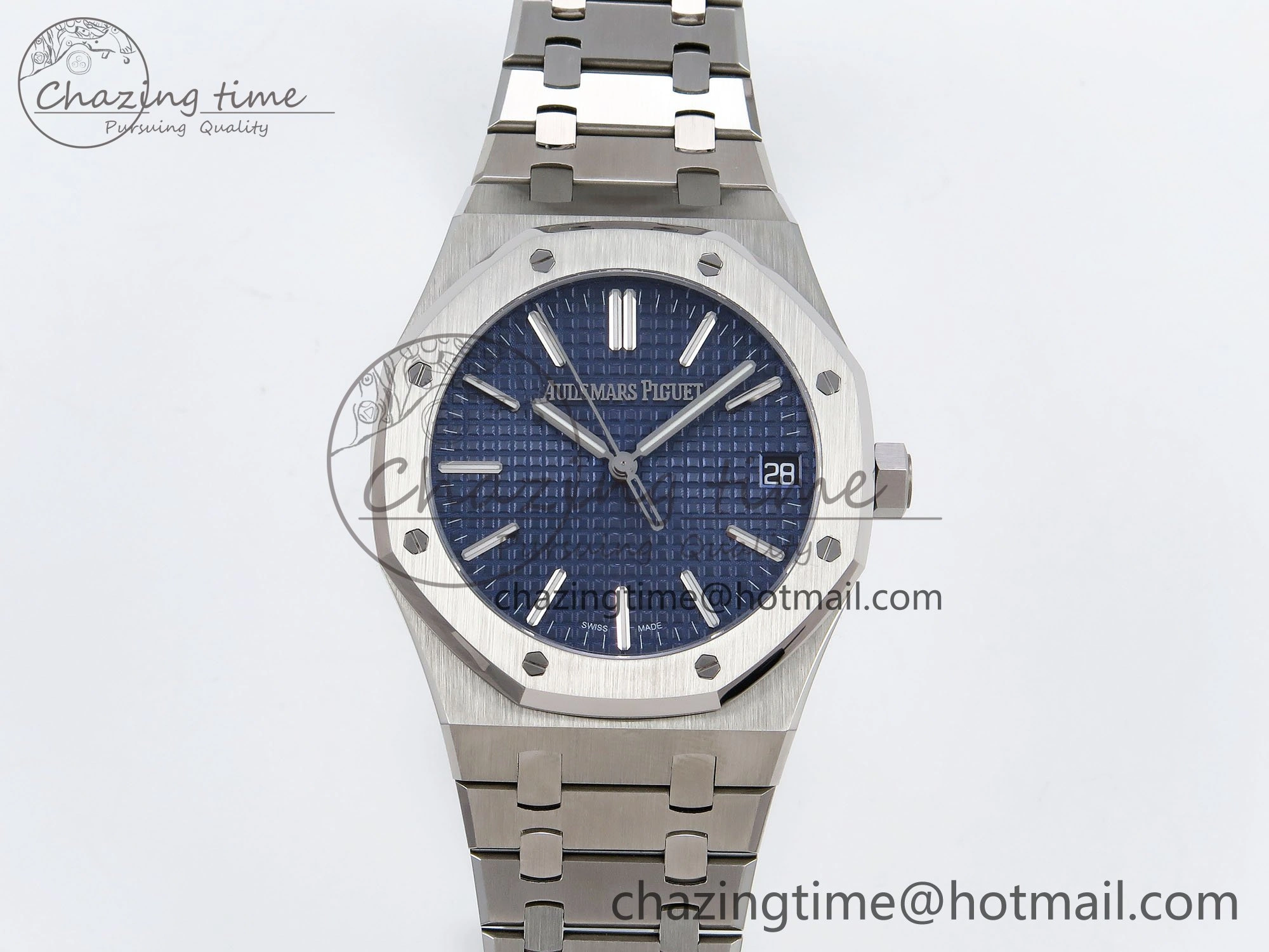 Royal Oak 41mm 15510 “50th Anniversary” SS SF 1:1 Best Edition Blue Dial on SS Bracelet SA4302 Super Clone