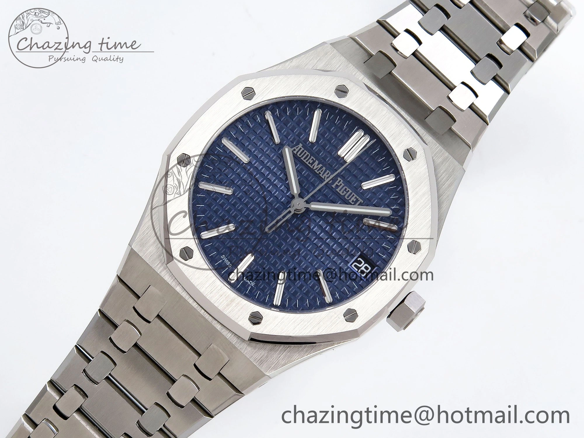 Royal Oak 41mm 15510 “50th Anniversary” SS SF 1:1 Best Edition Blue Dial on SS Bracelet SA4302 Super Clone