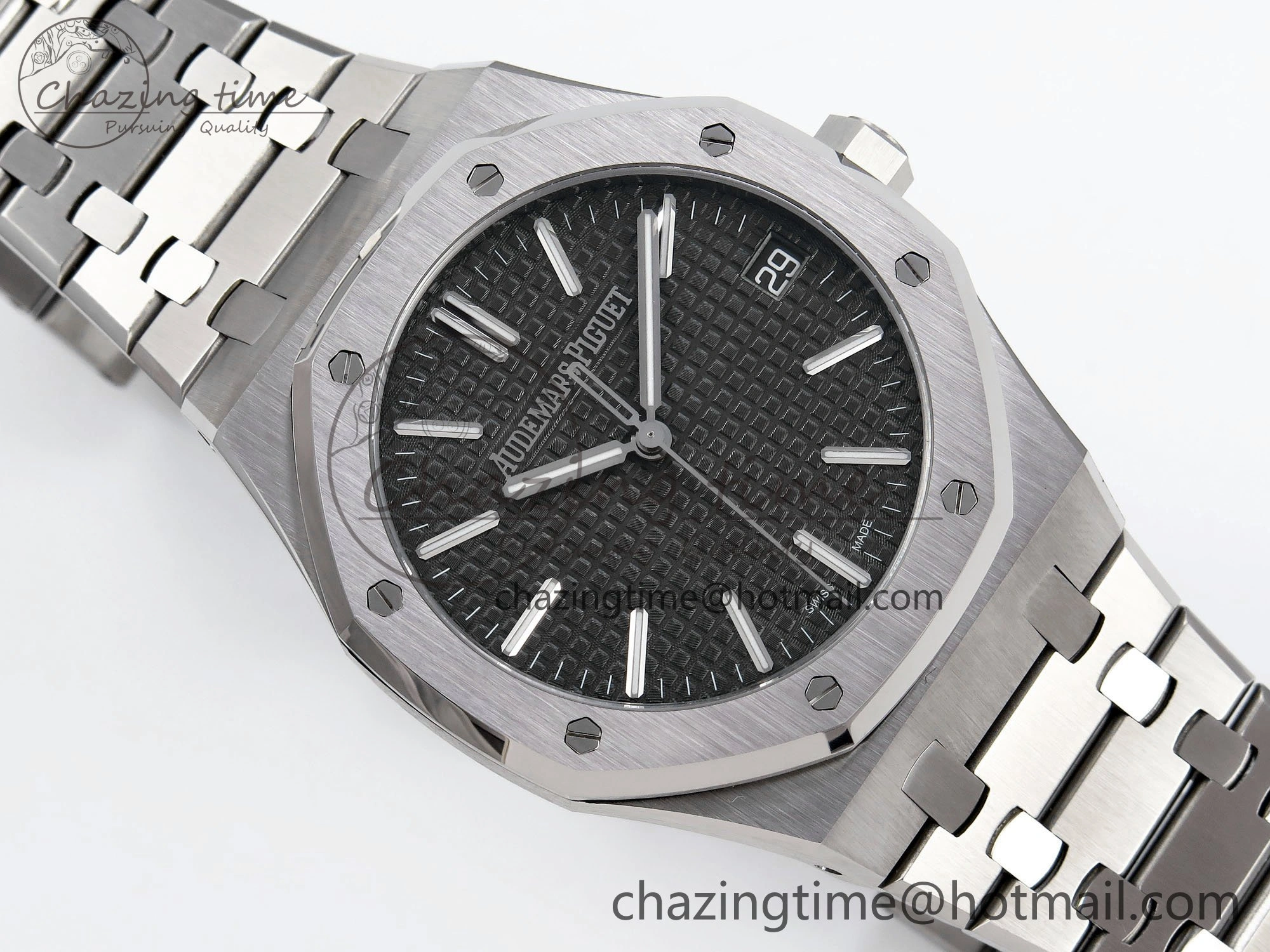 Royal Oak 41mm 15510 “50th Anniversary” SS SF 1:1 Best Edition Gray Dial on SS Bracelet SA4302 Super Clone