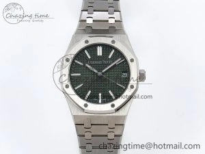 Royal Oak 41mm 15510 “50th Anniversary” SS SF 1:1 Best Edition Green Dial on SS Bracelet SA4302 Super Clone